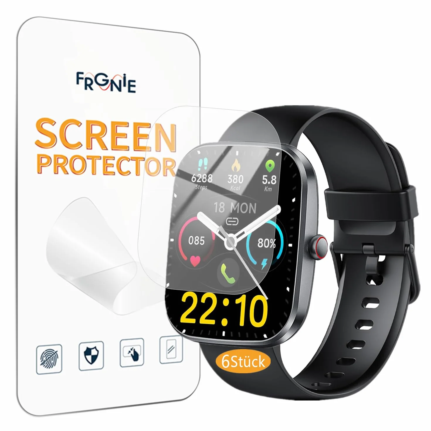 Protector de pantalla compatible con Soudorv Uaue Csasan T70 Smartwatch 1.91 pulgadas 6 piezas HD Flexible TPU