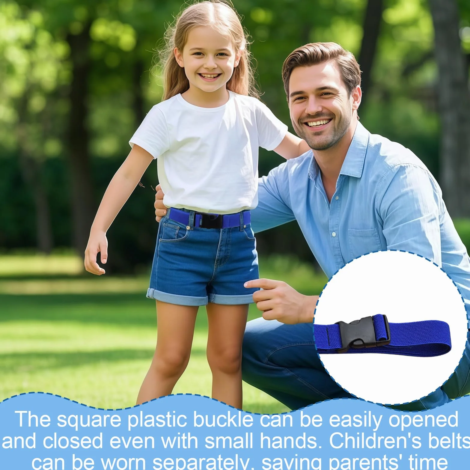 Cinturones Infantiles Elásticos Ajustables 3 Unidades 35-70cm Azul Negro Marrón
