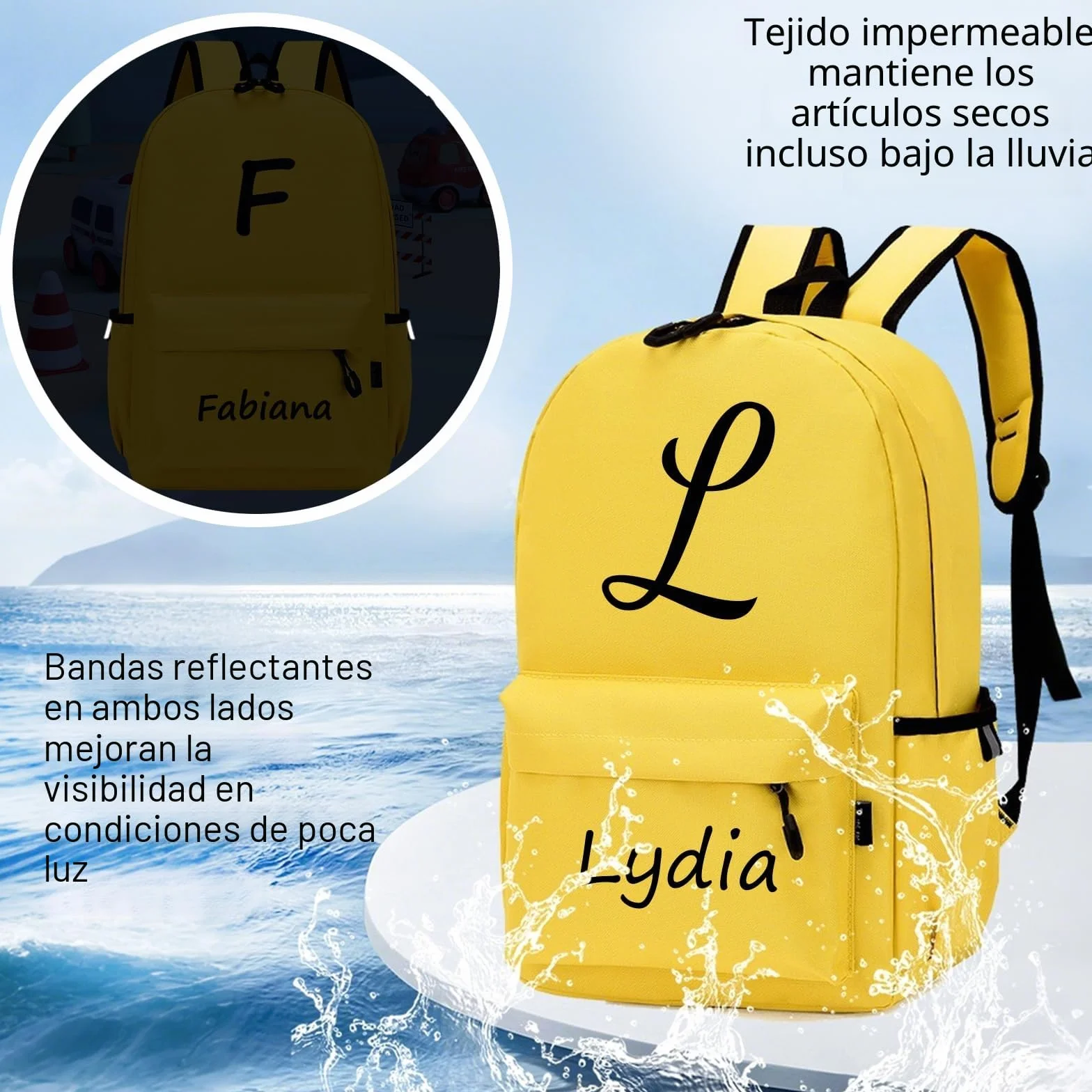 Mochila infantil personalizada impermeable para niños con nombre y diseño, guardería escuela primaria adolescentes S/M/L