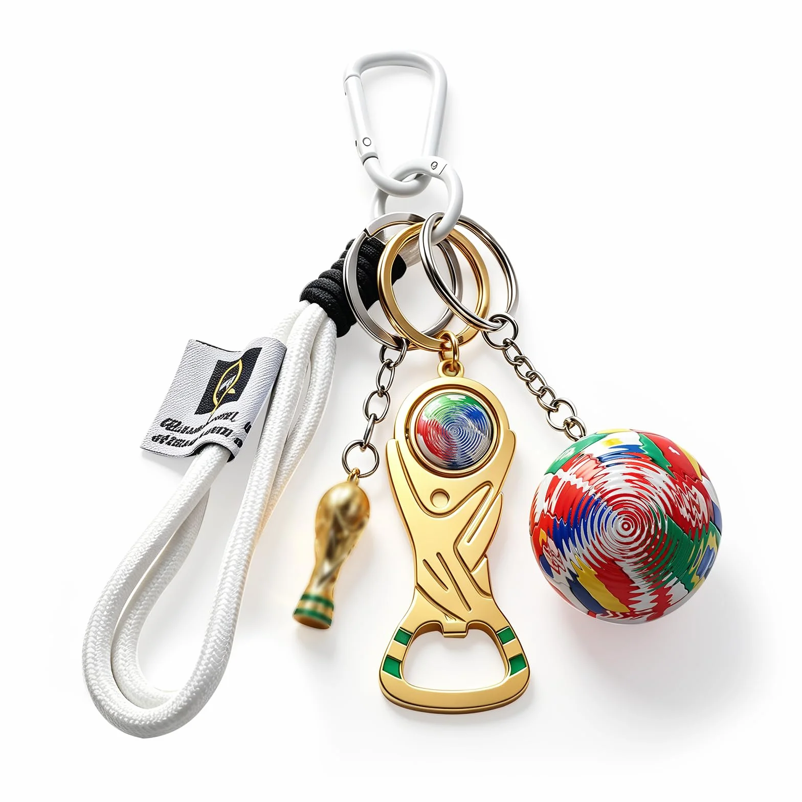 Llavero del Mundial 2026 de Aleación de zinc con Balón de fútbol, Accesorios Deportivos Multifuncional para Coches