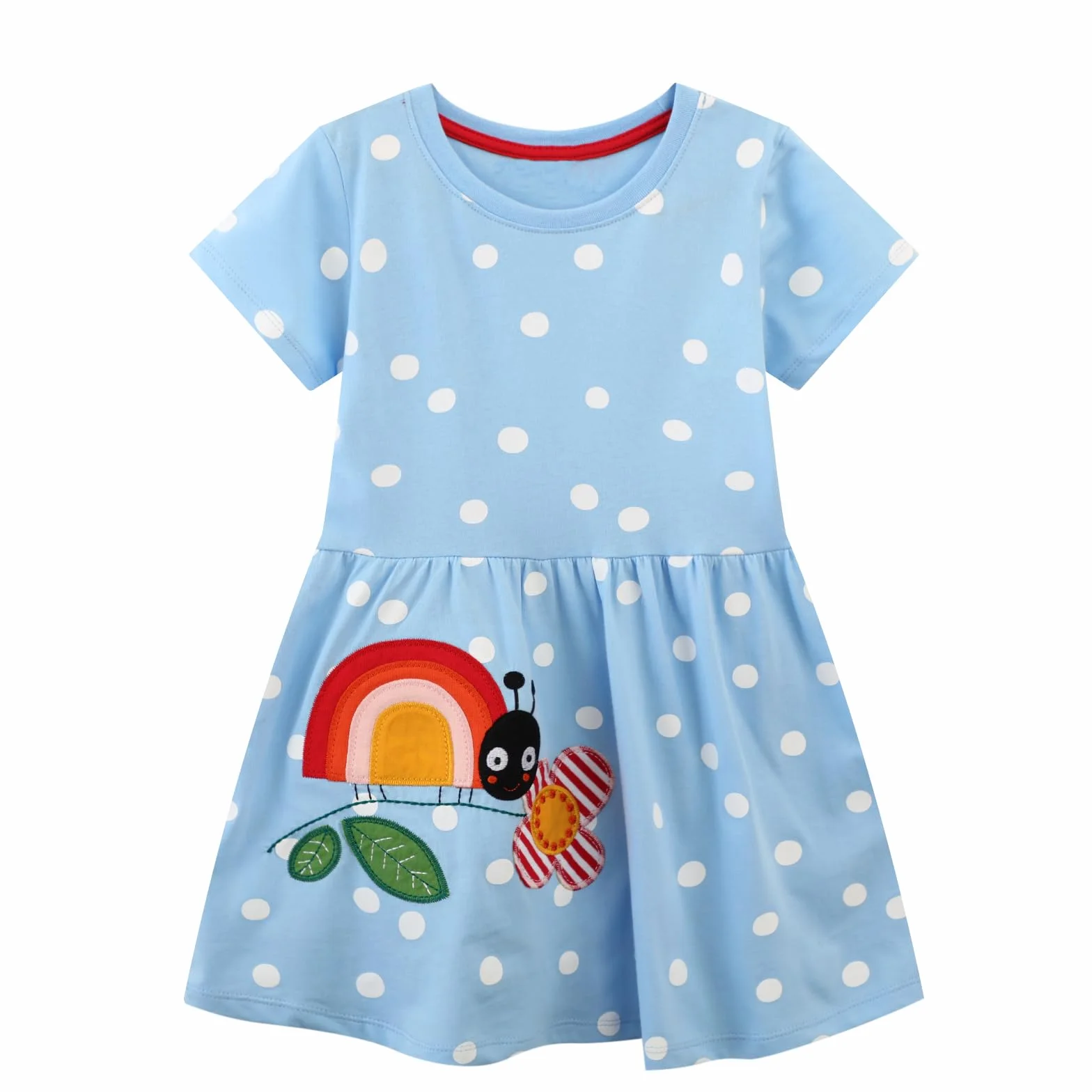 Vestido Niña Unicornio Algodón Cuello Redondo Princesa Fiesta Verano Talla 2-8 Años