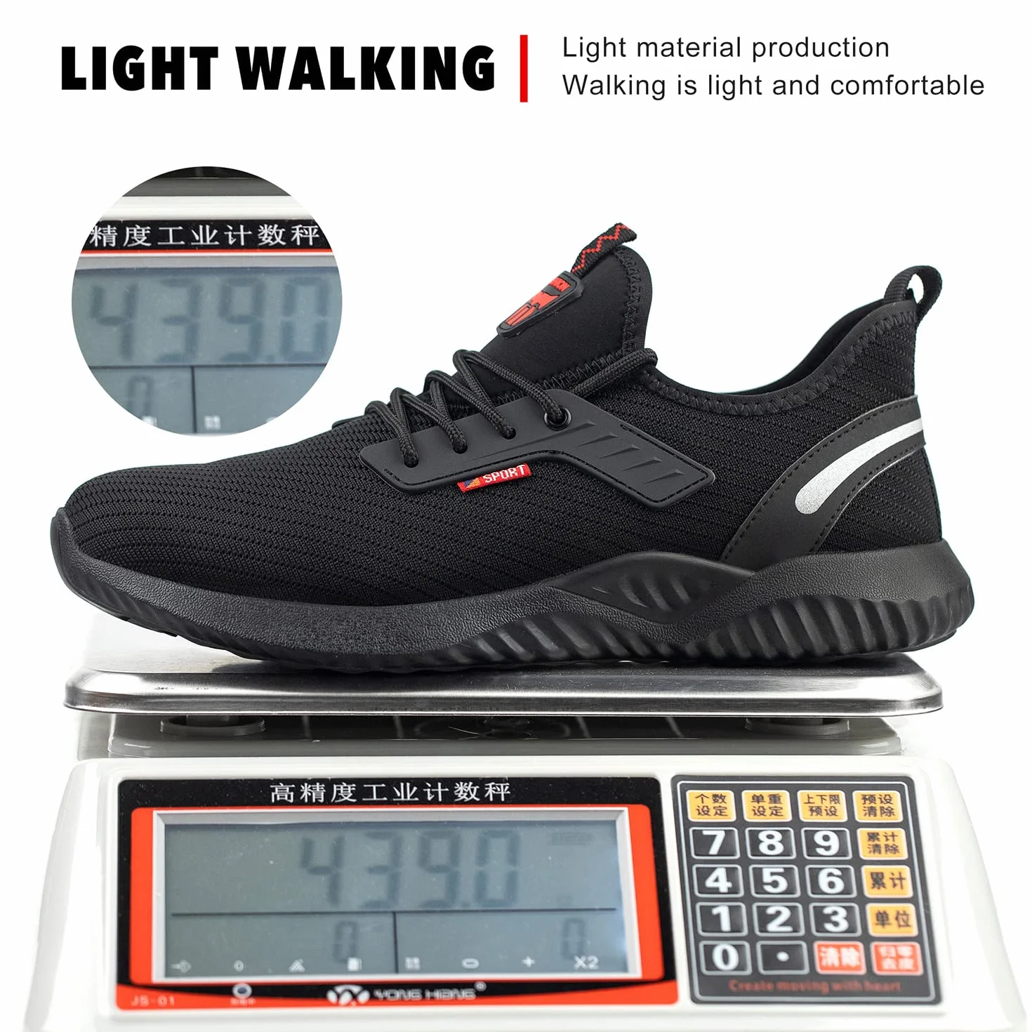 Calish Zapatos de Seguridad Hombre Mujer Puntera de Acero Antideslizantes Transpirables