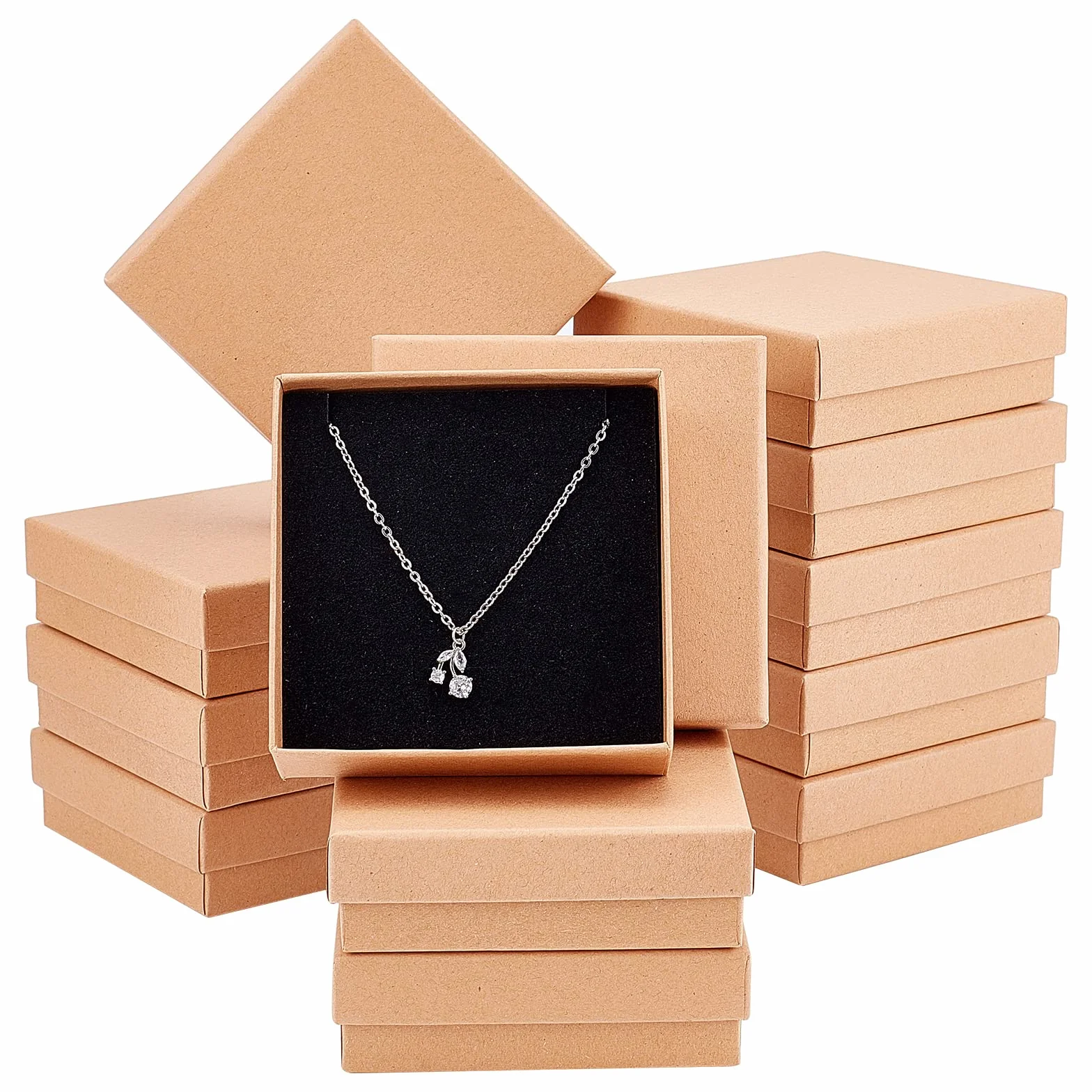 NBEADS 12 Piezas 9cm Joyero Cuadrado Caja de Regalo de Cartón para Pulseras Collares