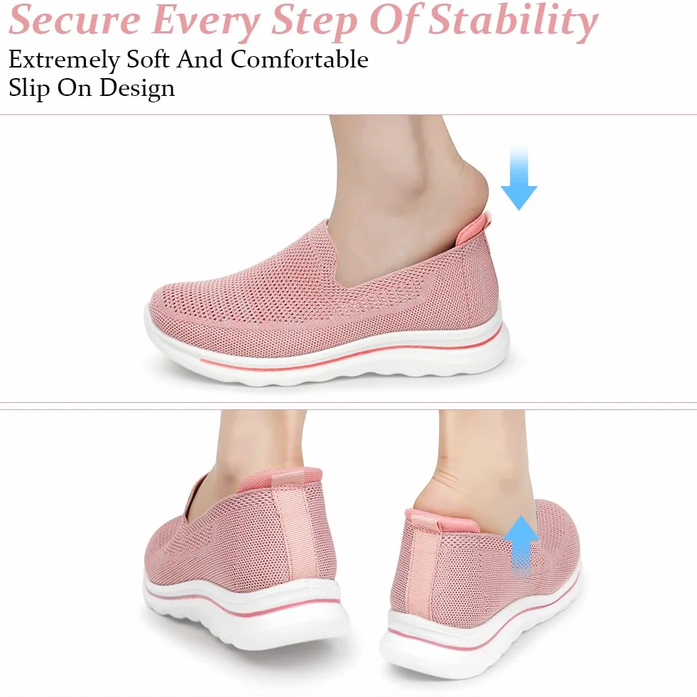 OFFCUP Zapatillas Sin Cordones para Mujer Ortopédicas Transpirables Rosado 38EU