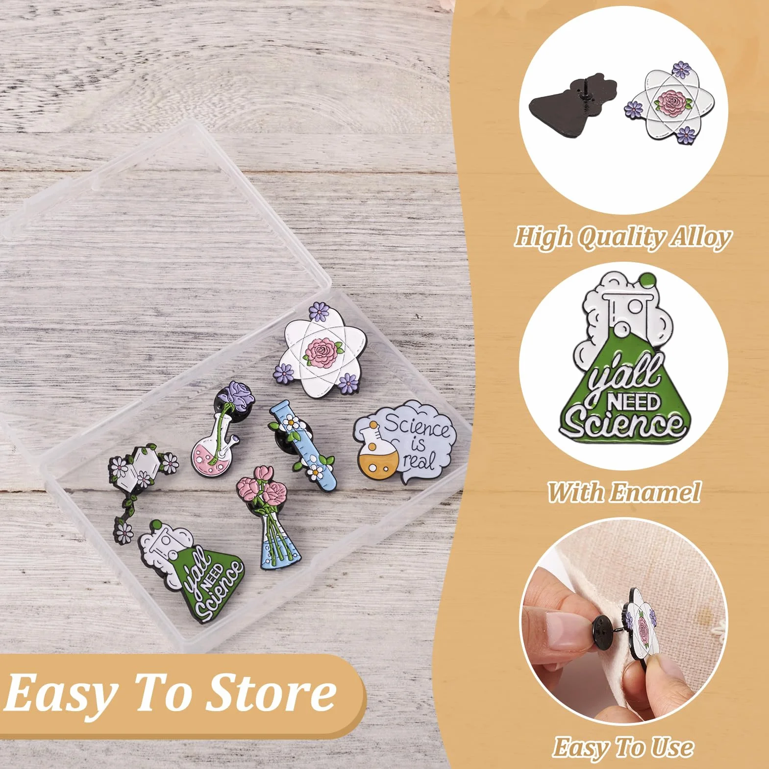 Pandahall Alloy Enamel Brooches Lapel Pin Set