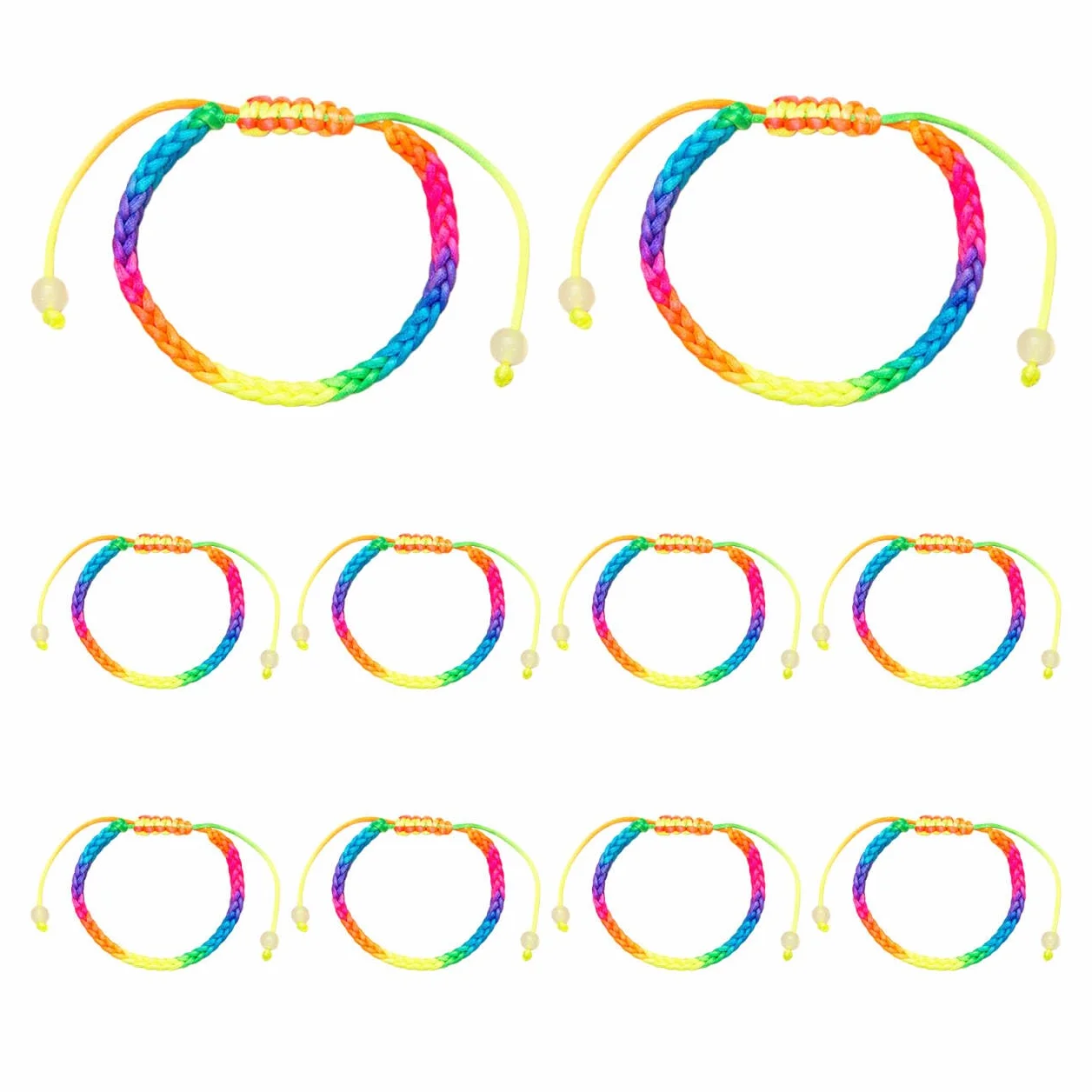 Pulseras trenzadas de la amistad ajustables para niños, niñas, mujeres y hombres