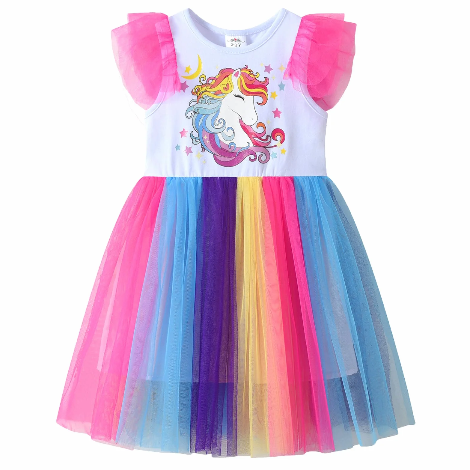 Vestido de Unicornio para Niñas Tul Princesa Primavera Verano 2-8 años