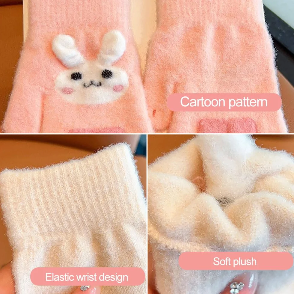 Guantes Térmicos Invierno para Niña 2-6 Años Elástico Punto