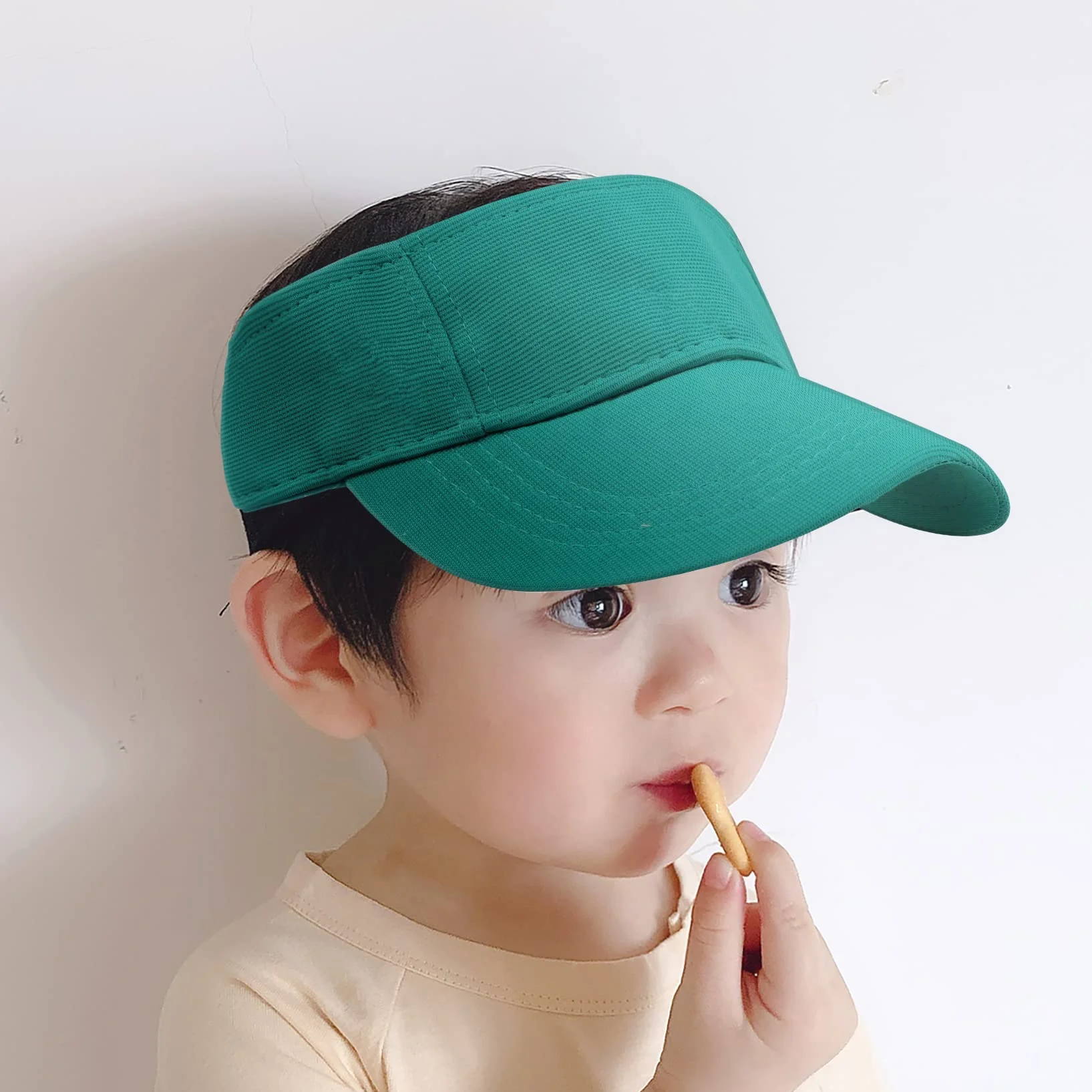 Gorra de visera para niños de algodón ajustable Azul Talla única