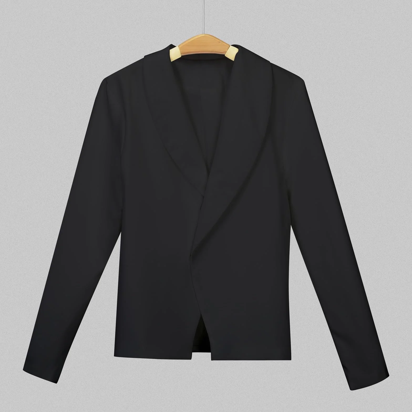 Chaqueta Formal Niña Liso Solapa Traje Frente Abierto Top Manga Larga Talla 5-14 Años