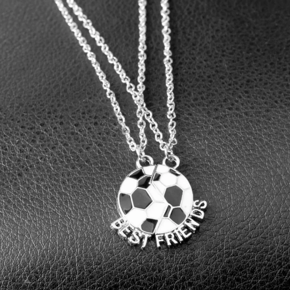 Collar Creative Best Friends Fútbol Amistad Colgantes de Dos Partes Joyas Deportivas