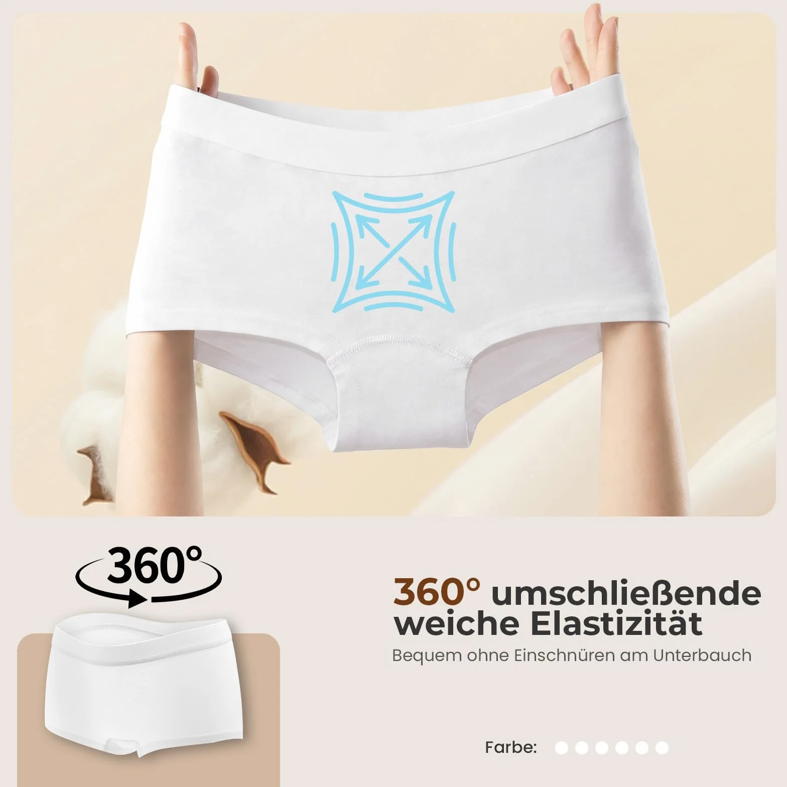 Pack de 6 Boxer Mujer Algodón Ropa Interior Boxers Short Corto Elástico