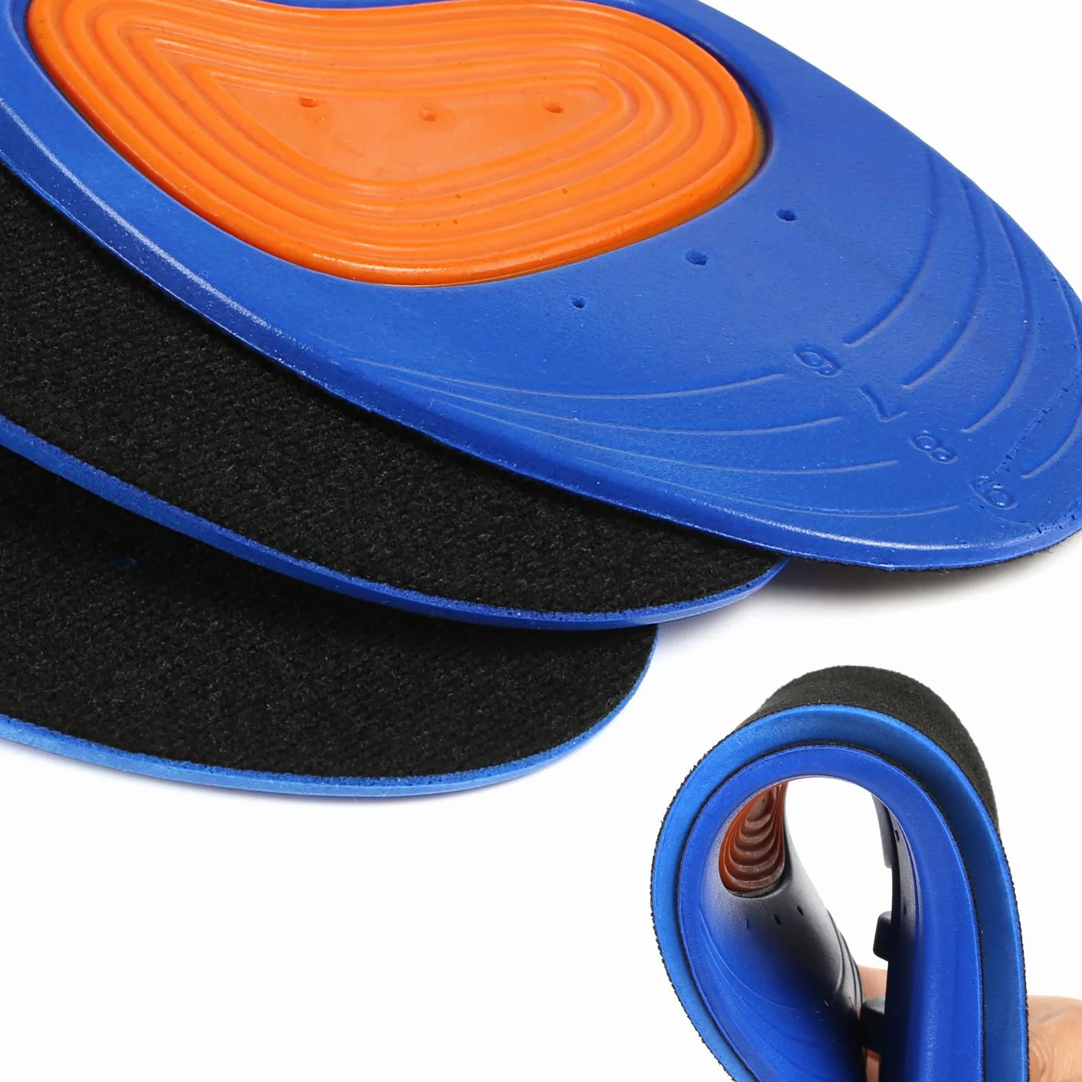 LIHAO 2 Pares Plantillas Zapatos Unisex Gel Deportivas Azul Naranja EU38-42