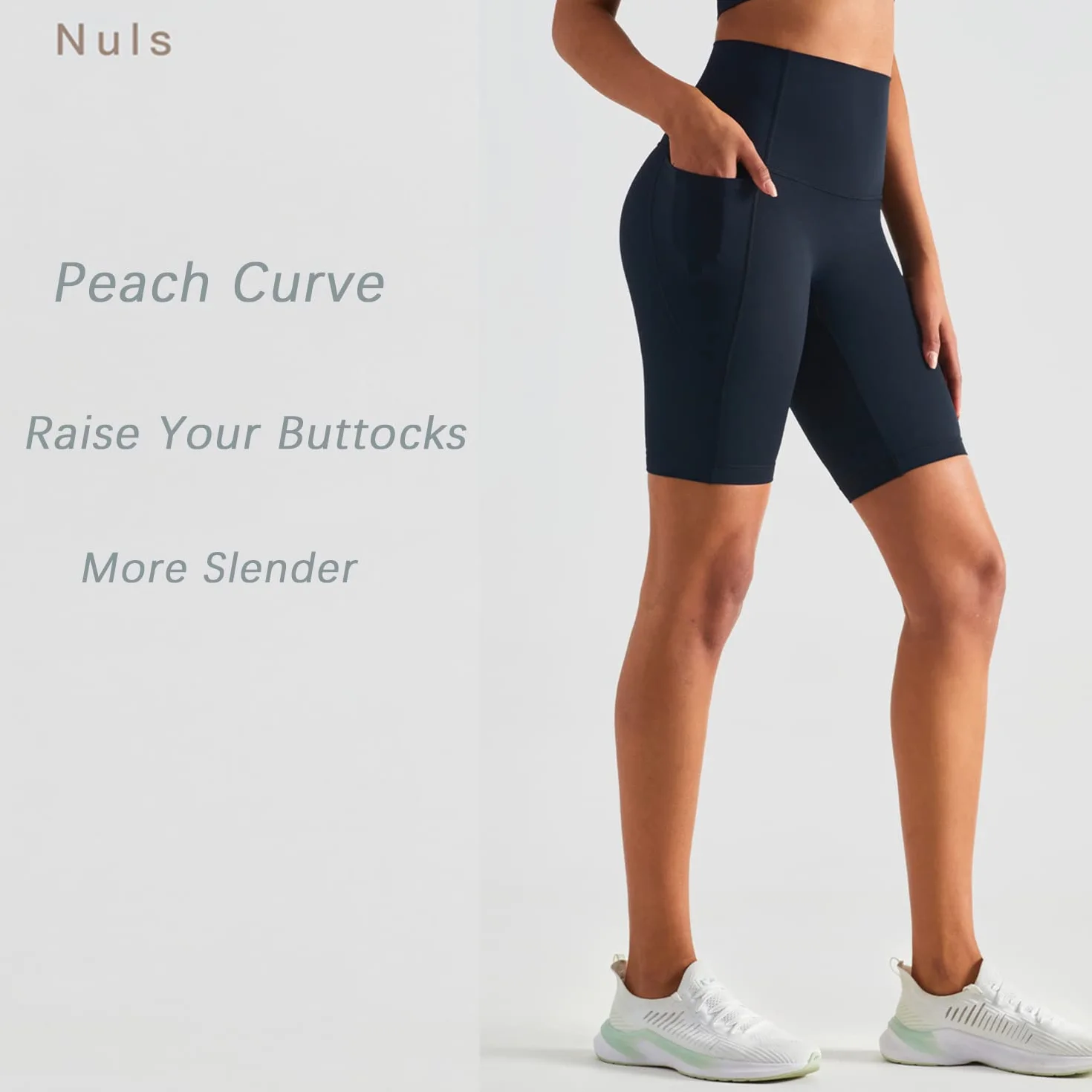 Leggings Cortos de Yoga para Mujer, Pantalones Deportivos de Cintura Alta con Bolsillo Lateral Secado Rápido
