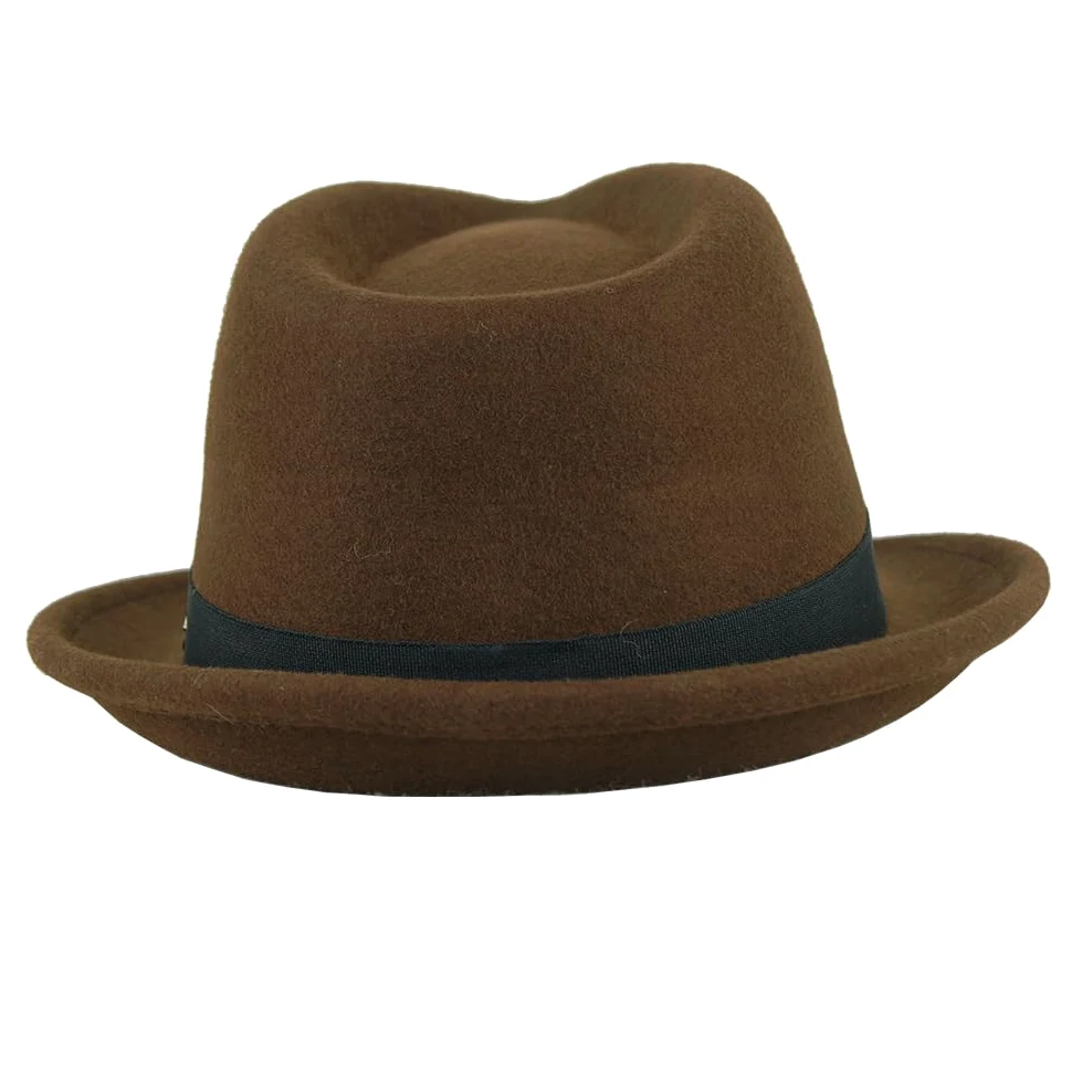 FREEBIRD99 Sombrero de fieltro de lana 100 % estilo panamá, sombrero plano de ala corta, para hombres y mujeres