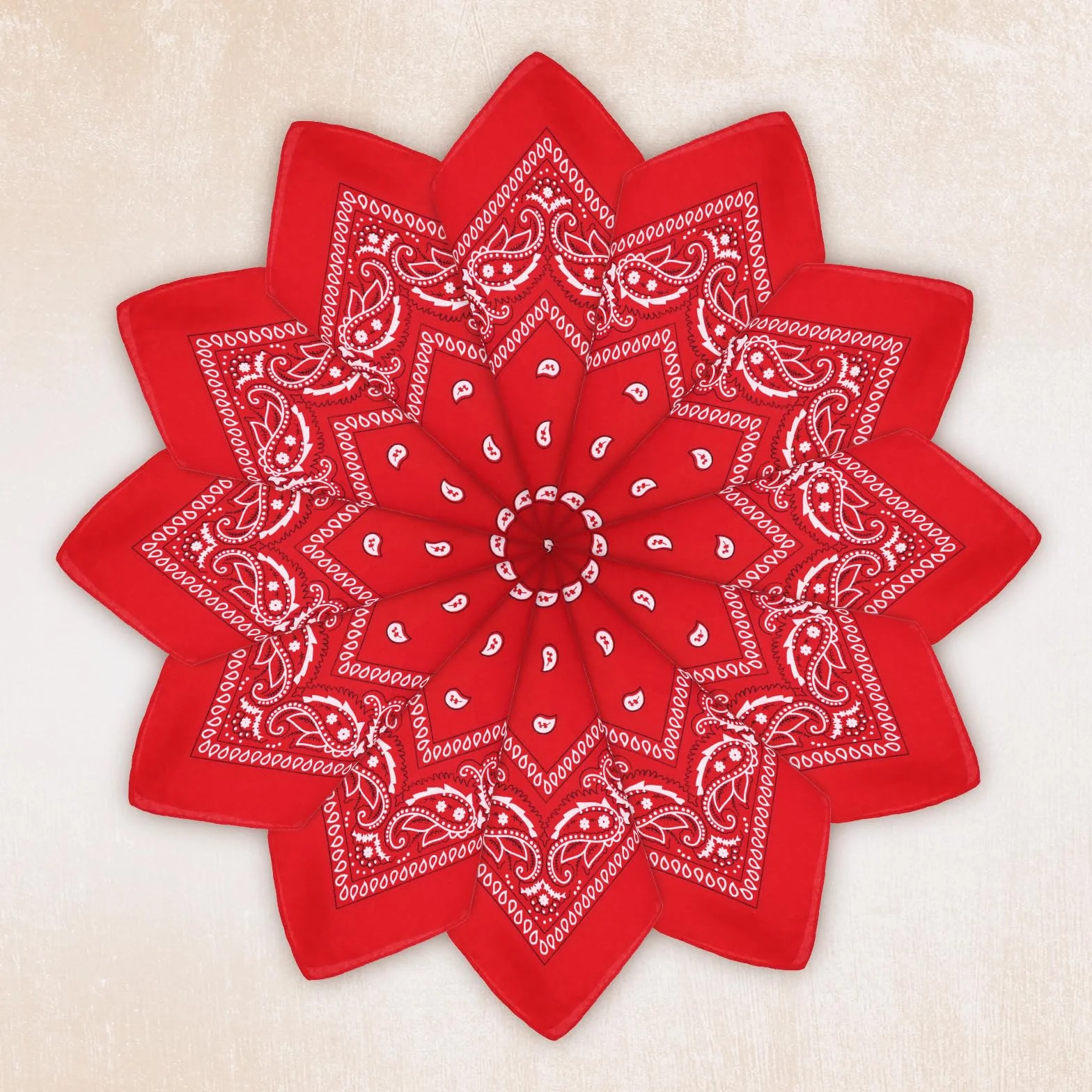 Foulard Carré para Hombre y Mujer, Pack de 12 Bandanas Paisley Estilo Cowboy