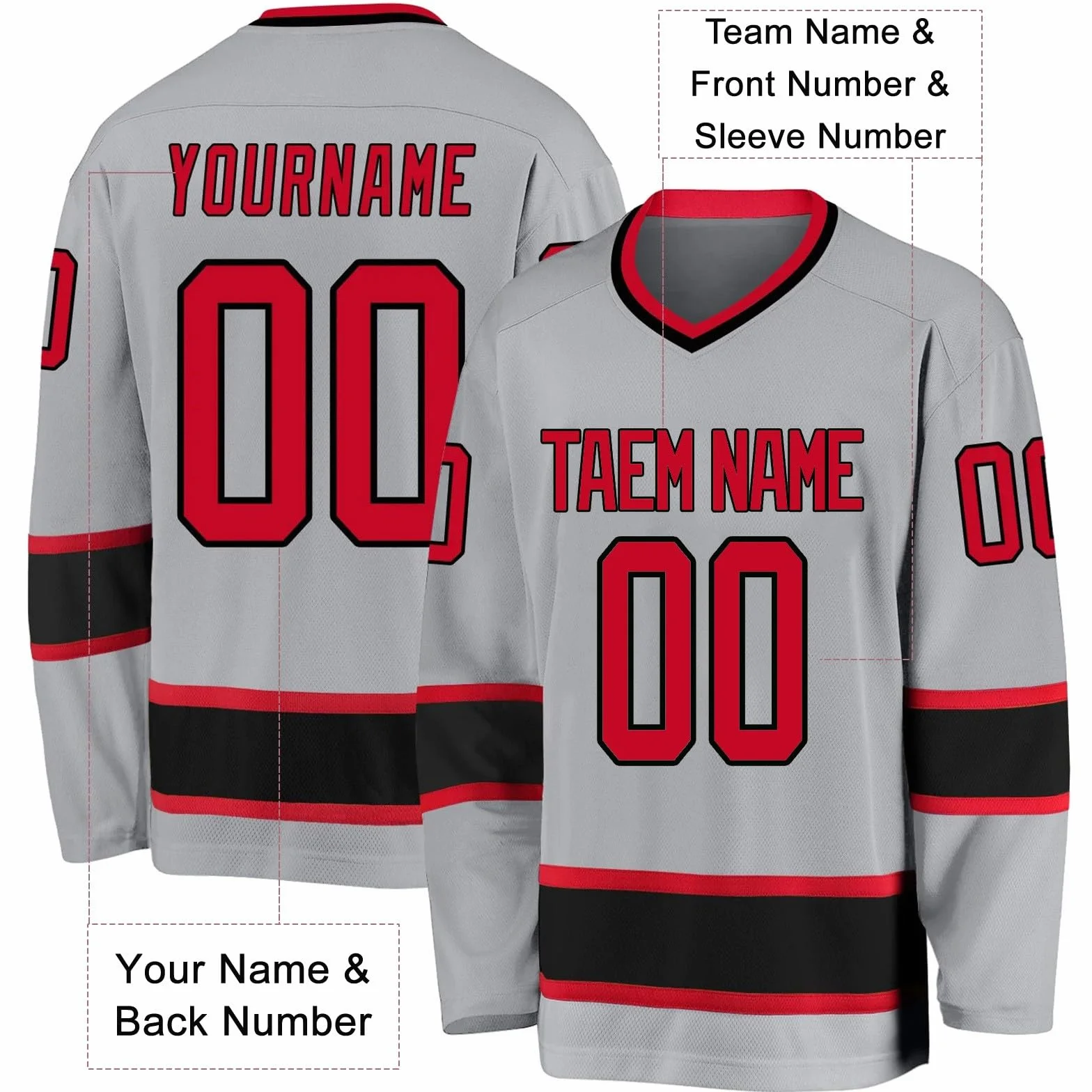 Camiseta de Hockey Personalizada con Nombre Equipo Número