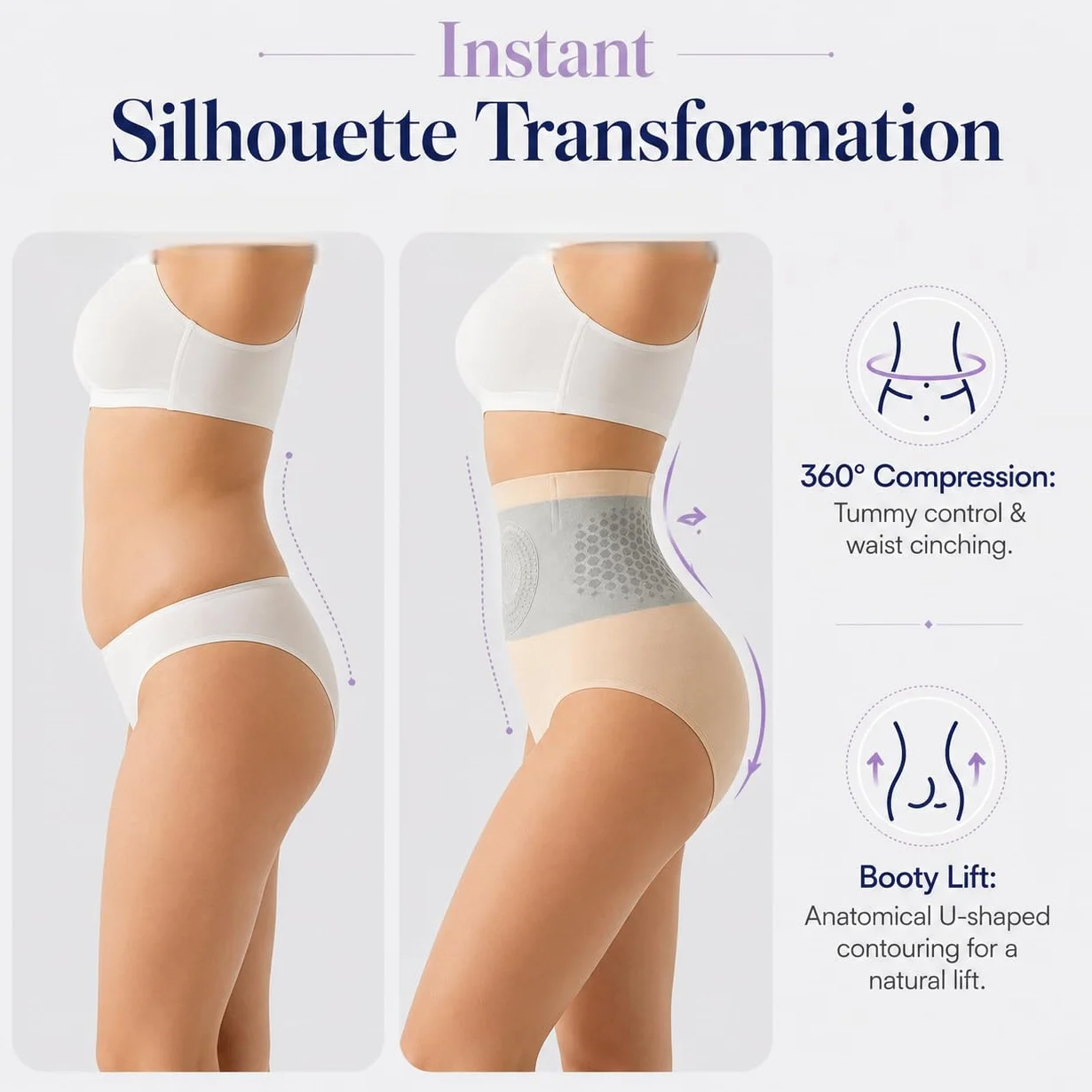 Pantalones Cortos Termogénicos Moldeadores 4-En-1 Control de Barriga Cintura Alta para Mujer