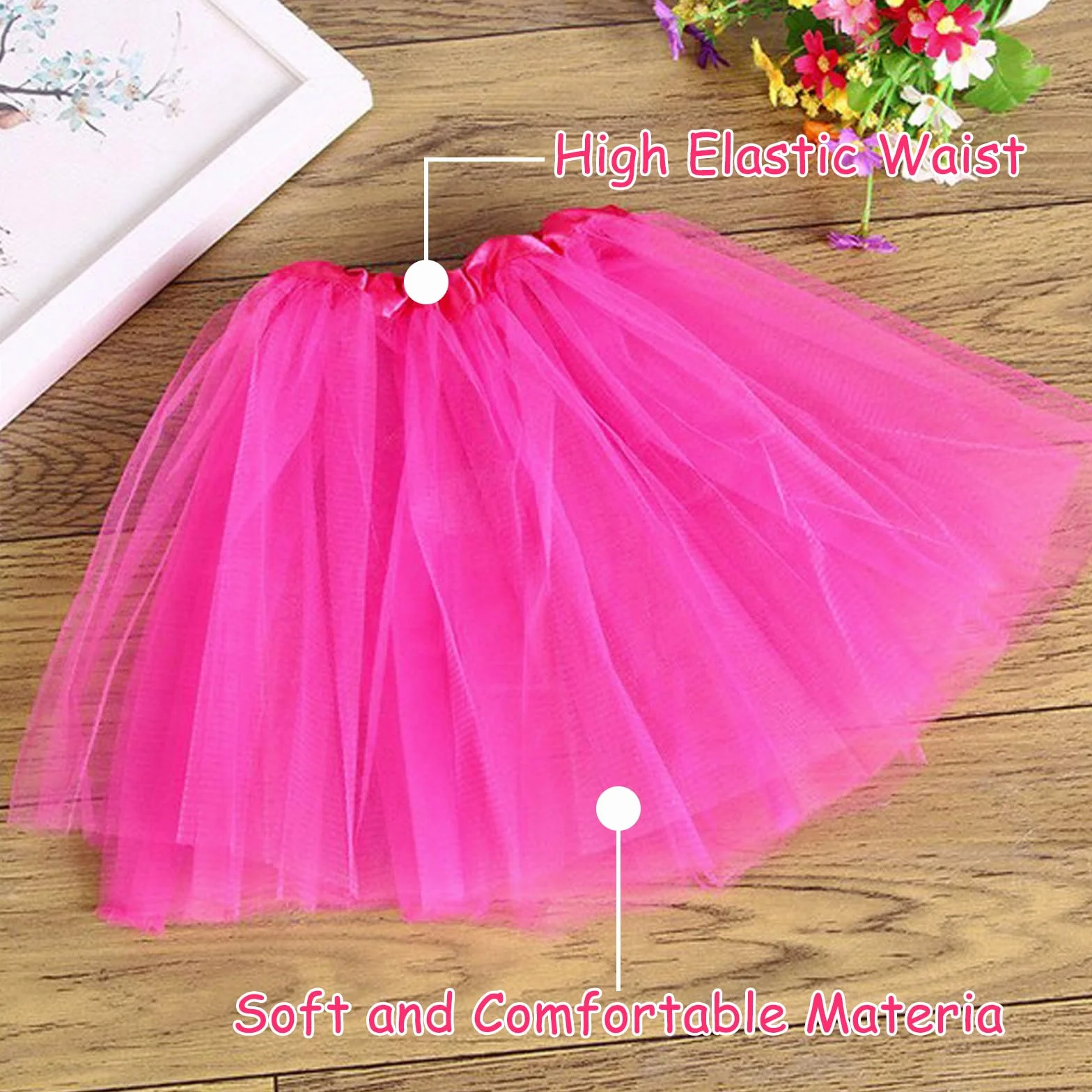 Tutú de Tul para Adultos Rosa 3 Capas Falda de Ballet Mujer Danza Fiesta Halloween