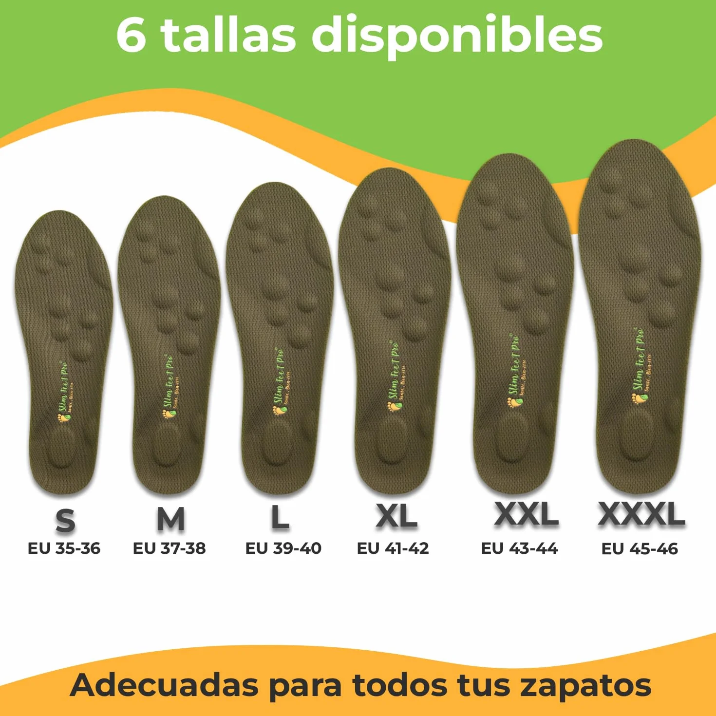 Slim Feet PRO Ortopédica Plantilla Nube Confort XXL 43-44 Amortiguadora Transpirable Antideslizante