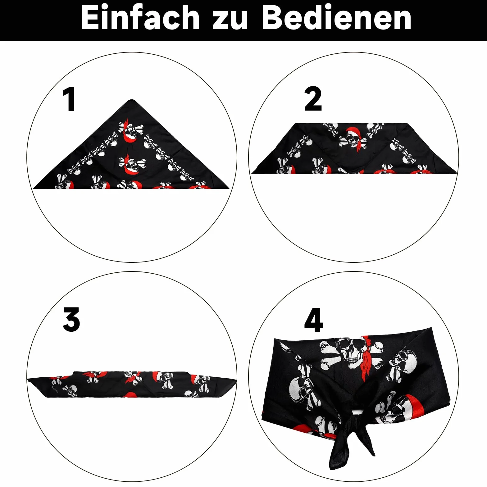 APOMOONS Juego de 15 Pañuelo Pirata Calavera Negra con 15pcs Parche Ojo para Fiesta Halloween