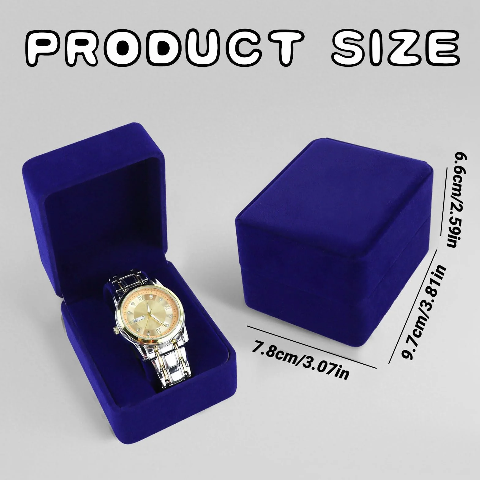 Caja para Relojes Individual con Cojín Extraíble de Terciopelo Azul