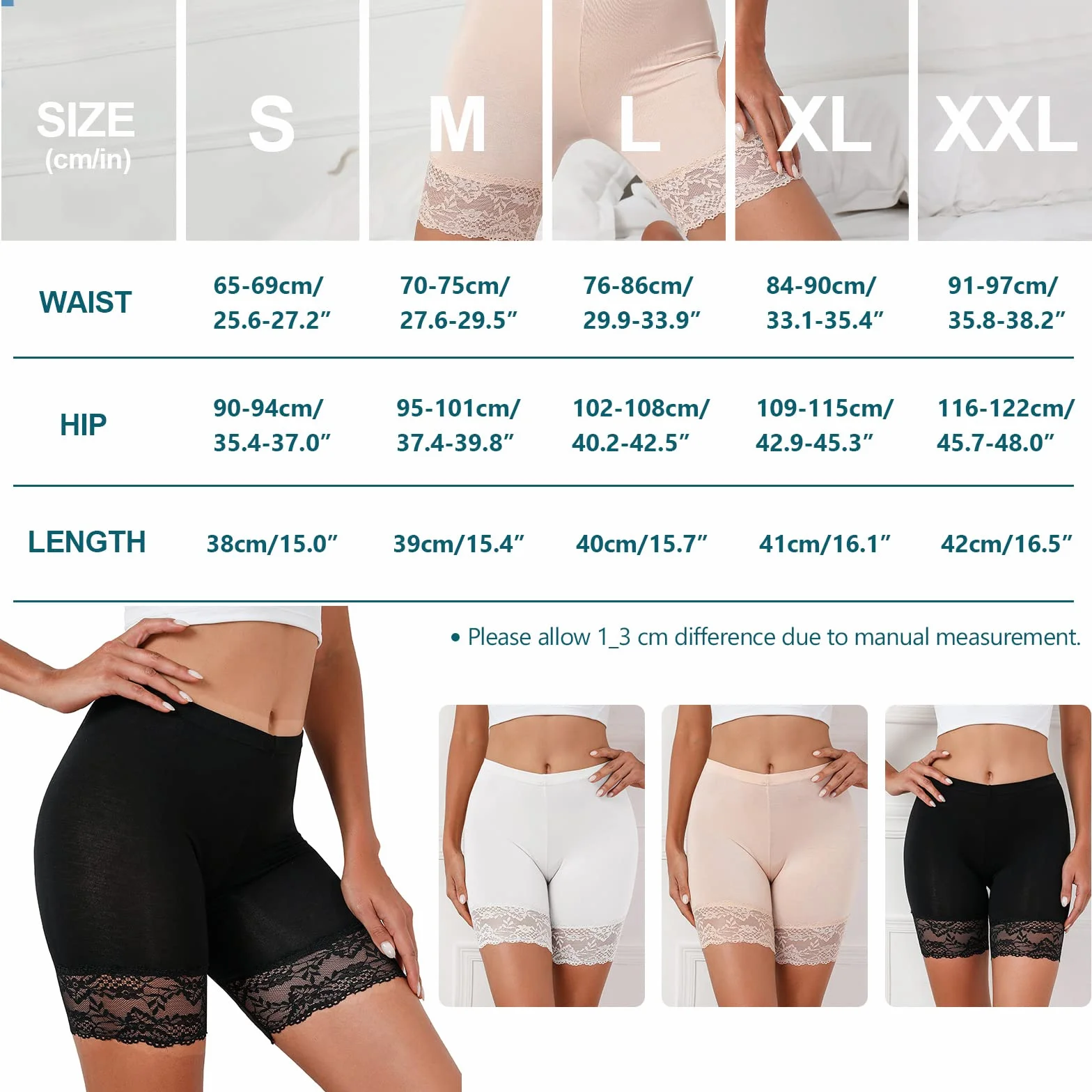 Tuopuda Braga para Mujer Boy Short Hipster con Encaje Largo Boxer Cintura Alta Algodon Shorts Pantalones Deportivas para Running Yoga