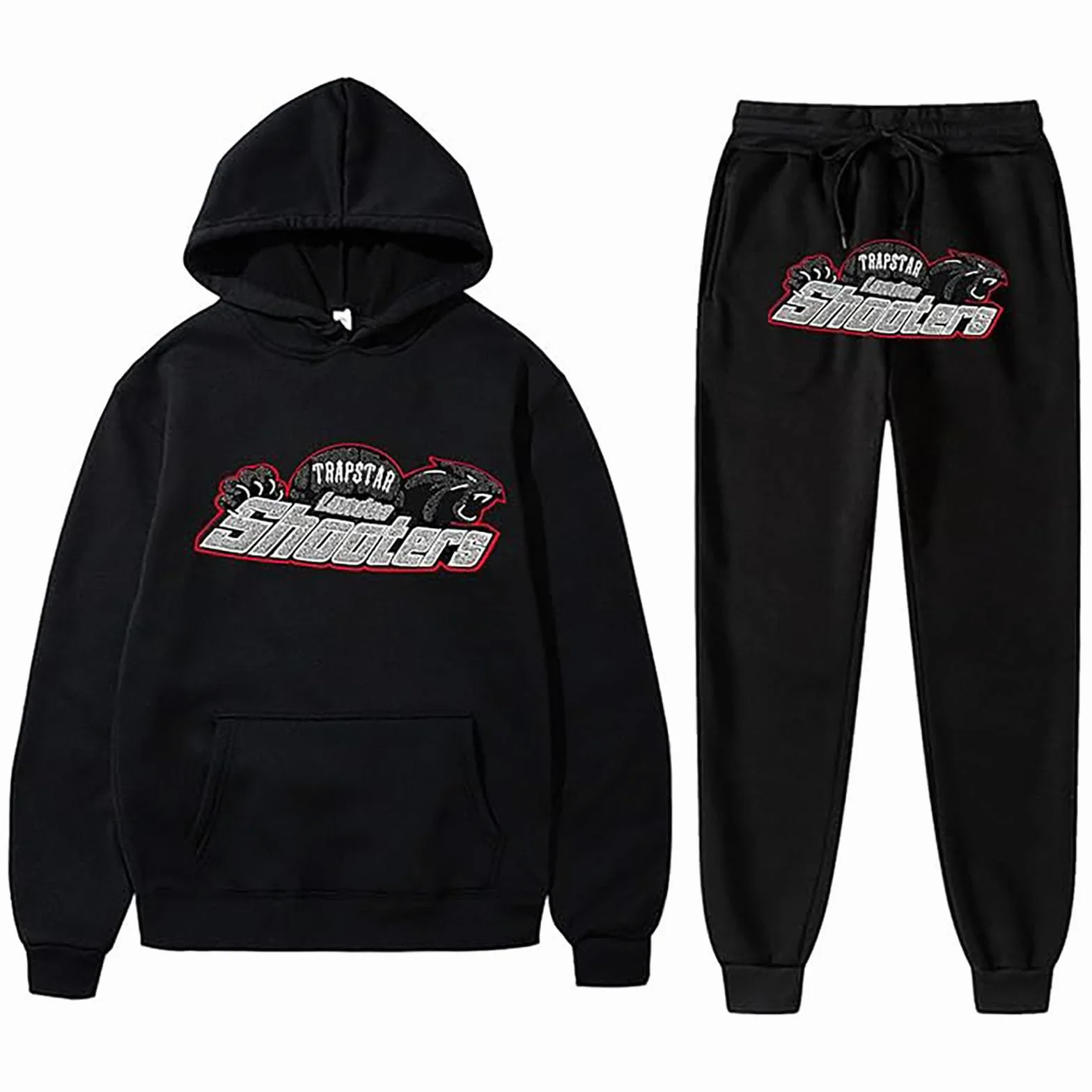 Chándal Y2K para hombre largo 2 piezas sudadera con capucha y pantalones deportivos holgado traje de casa retro