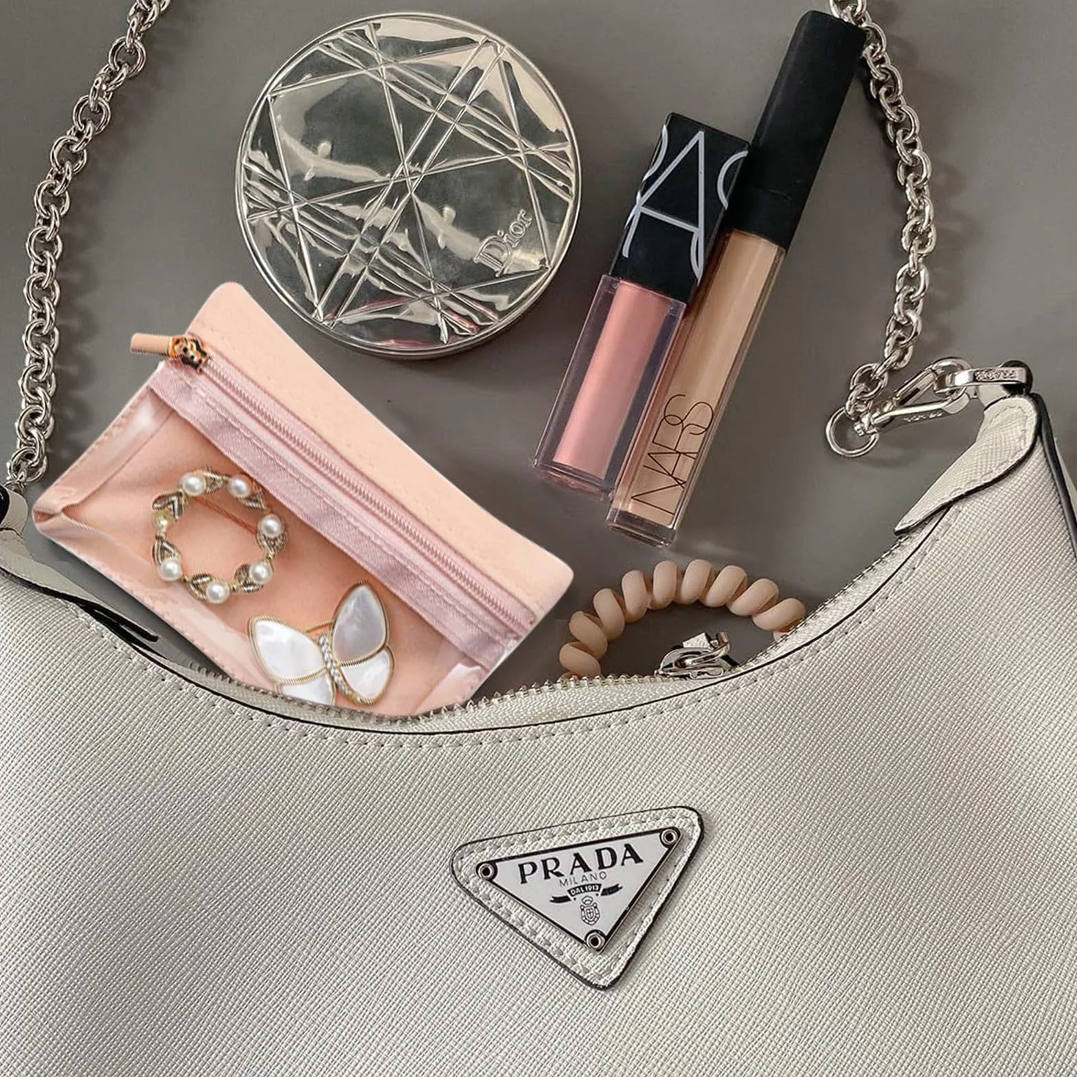Estuche para Joyería con Bolsillos Transparentes, Portátil Joyero Pequeño, 12 Piezas