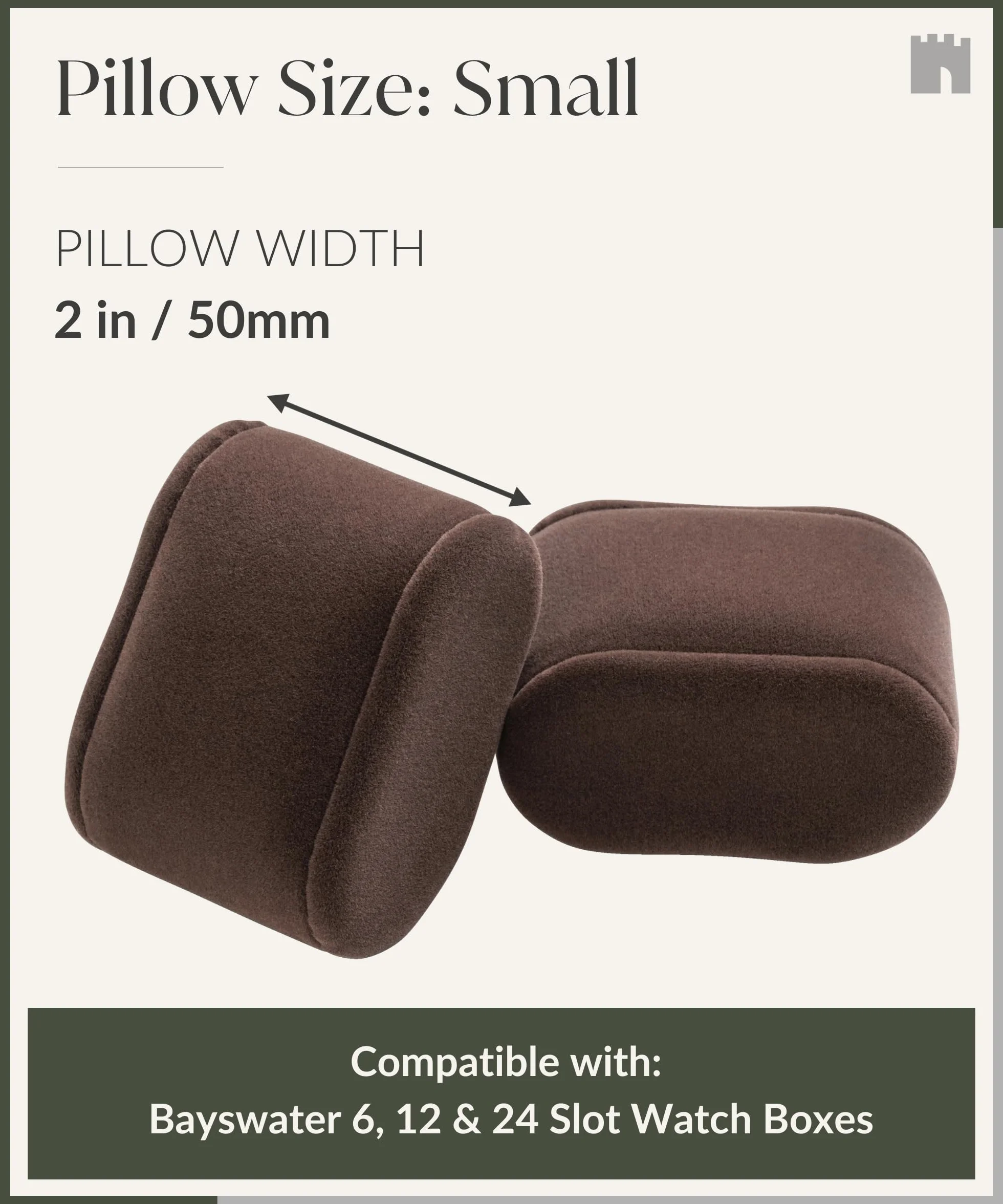 TAWBURY Bayswater Almohadas para caja de reloj 17,8 cm 50 mm Paquete de 12