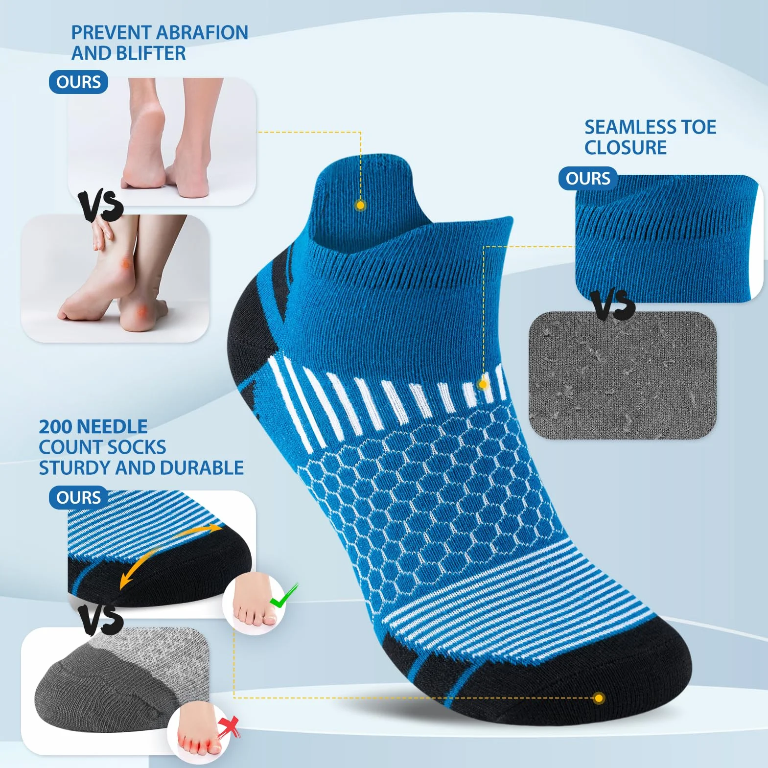 Calcetines Deportivos para Hombres Cortos 6 Pares