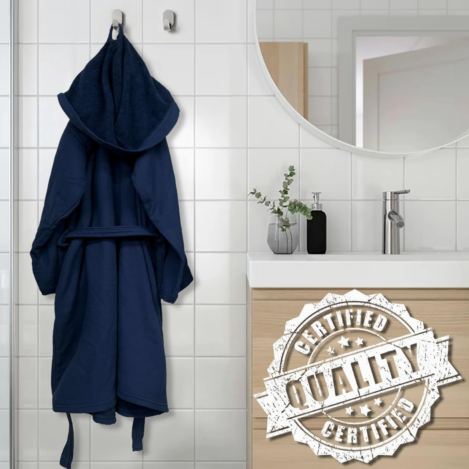 Albornoz unisex para hombre y mujer, de microesponja de algodón, de viaje, 6419