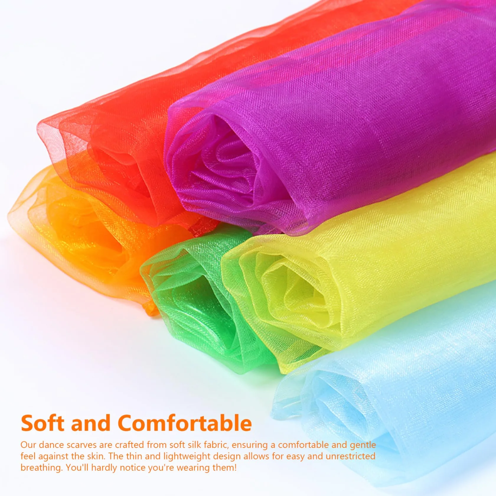Pañuelos de seda coloridos suaves lavables juguete sensorial cuadrado para niños bufanda