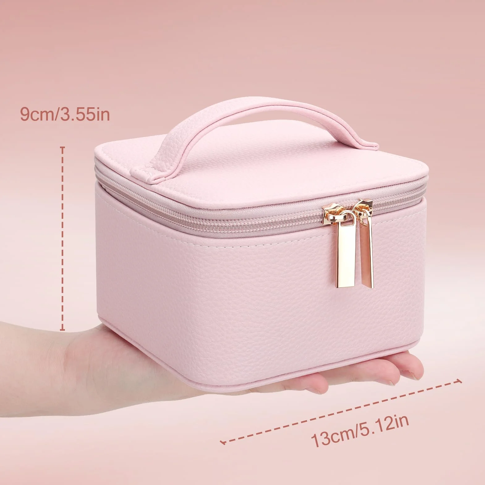DesignSter Estuche Organizador de Viaje para Joyas, Joyero Pequeño de Poliuretano con 6 Bolsillos Transparentes, Almacenamiento para Aretes y Anillos
