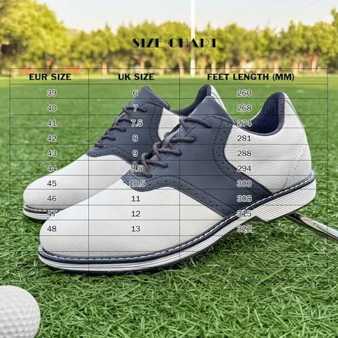Zapatos de Golf para Hombre de Cuero Sin Clavos Antideslizantes Transpirables