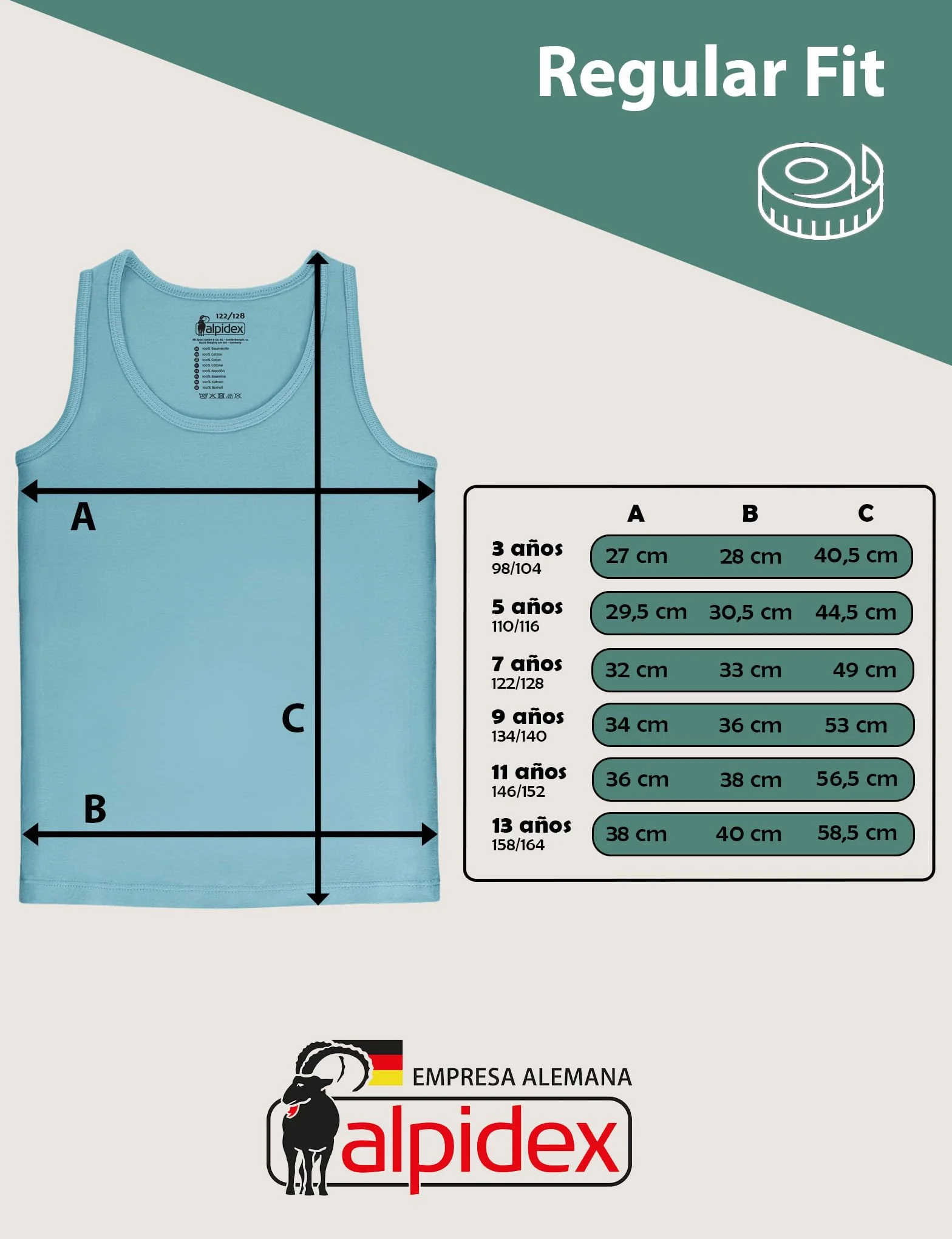 Pack de 5 Camisetas Interiores Niñas 100% Algodón Sin Mangas