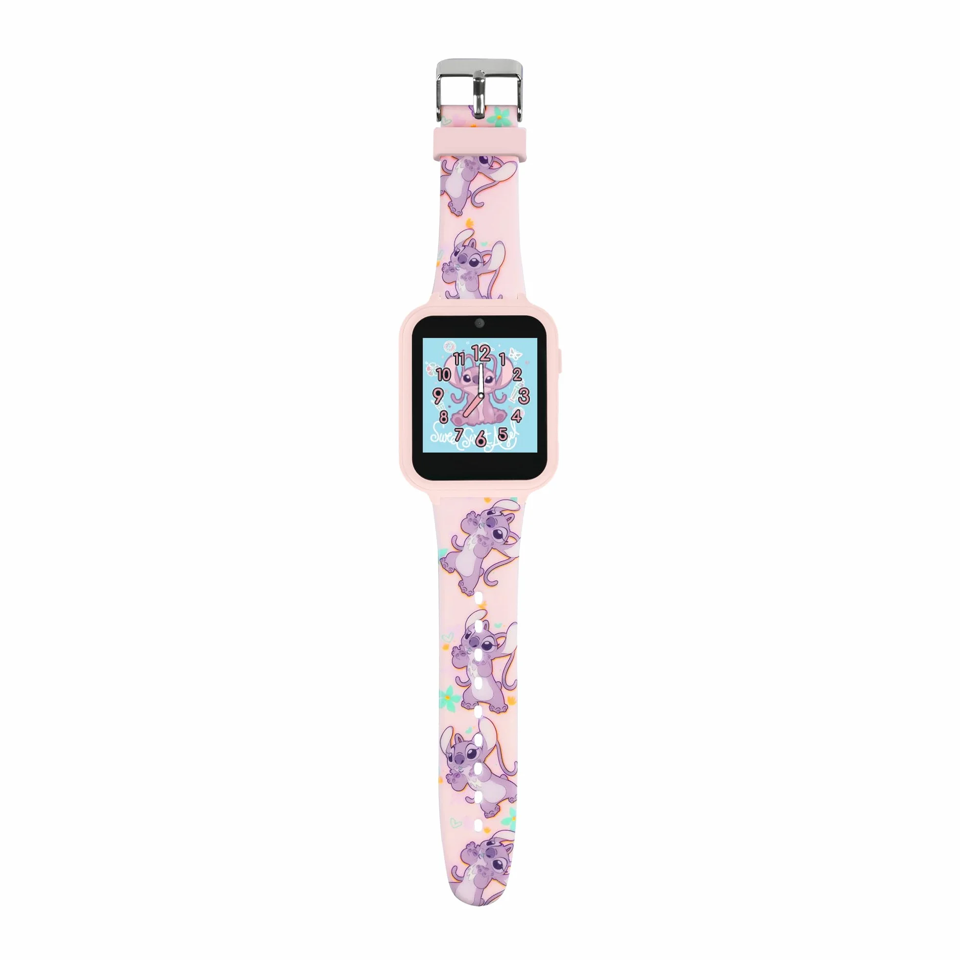 Disney Kids Lilo & Stitch Angel Rosa Reloj inteligente digital con correa de silicona LAS4088