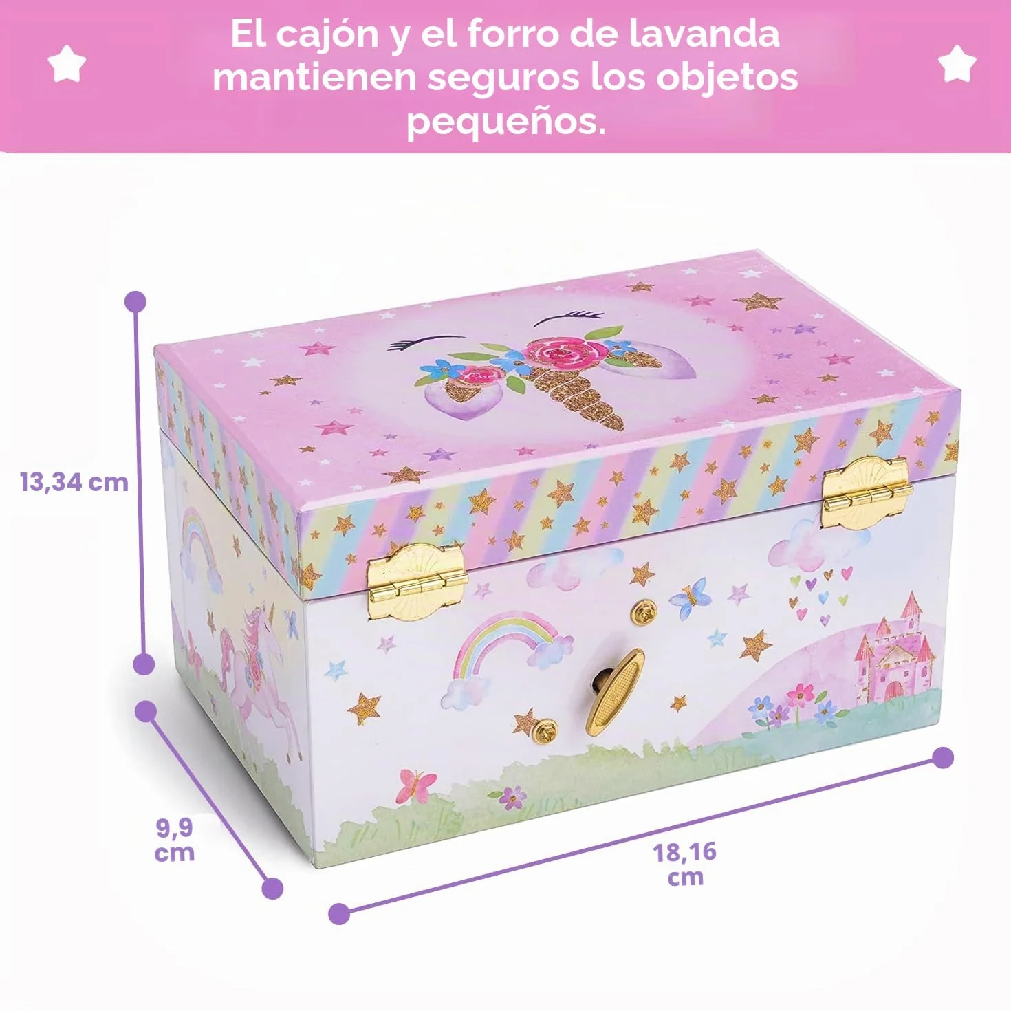 Jewelkeeper Caja Musical Unicornio para Niñas con Cajón Extraíble y Melodía The Beautiful Dreamer