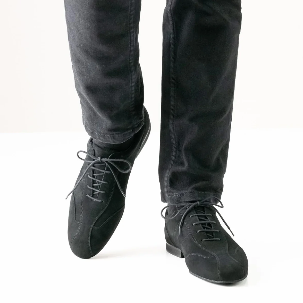 Werner Kern Hombres Zapatos de Baile 28045 Ante Negro 1.5 cm Micro-Heel