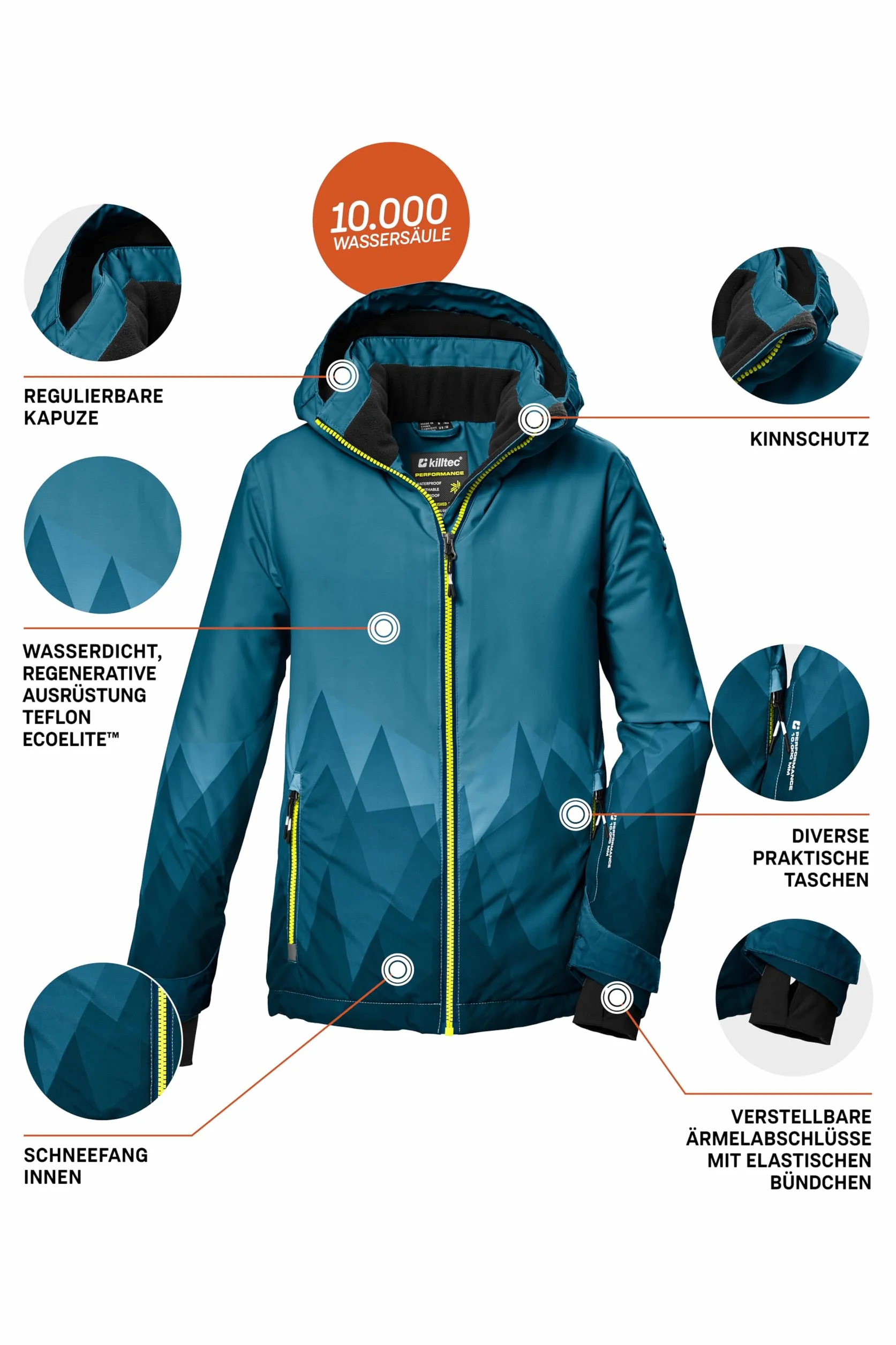 Killtec KSW 383 Bys Ski Jacket Chaqueta de esquí funcional con capucha y paranieves Niños