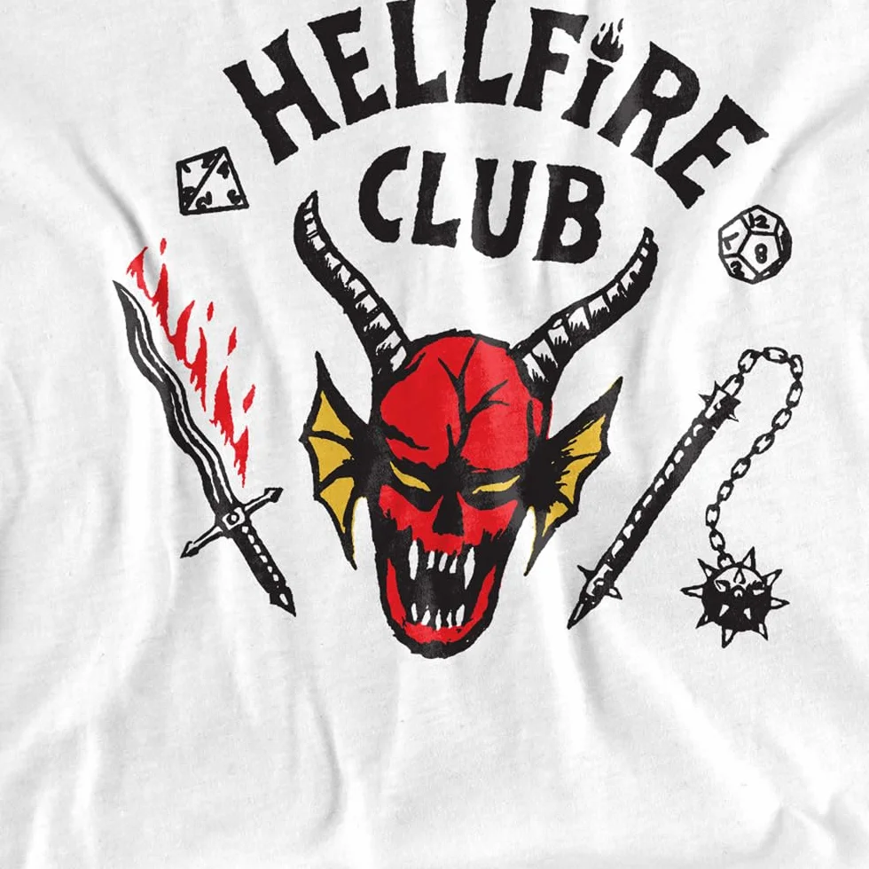 Stranger Things Hellfire Club Kids T-Shirt Athletic Heather 3-4
