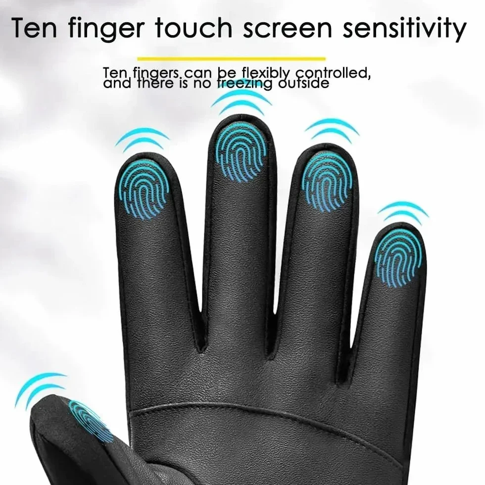 Guantes Invierno Impermeable Pantalla Táctil para Frio Ciclismo Running Esqui Snowboard Moto Calefactables
