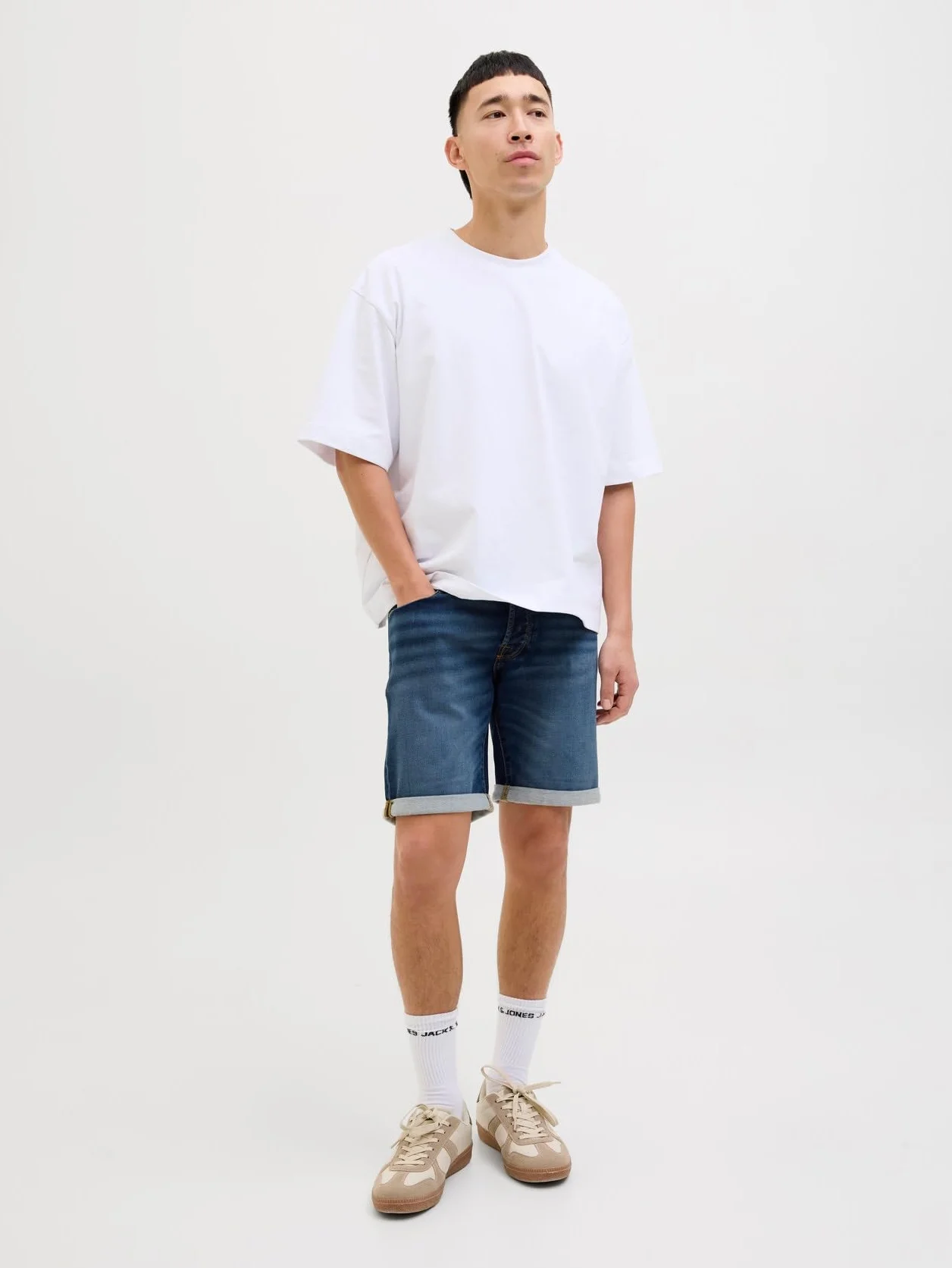 JACK & JONES Pantalones Cortos de Mezclilla Bermuda Regular Fit