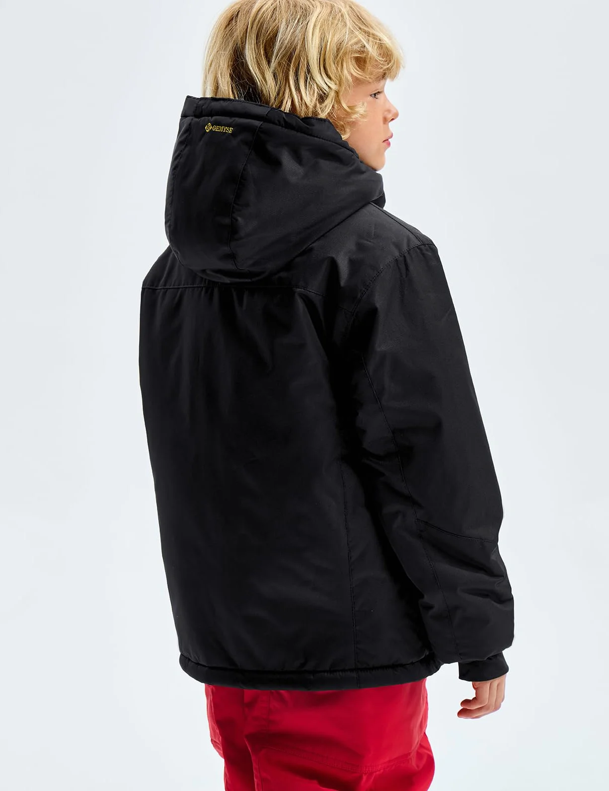 GEMYSE Chaqueta de Esquí Impermeable para Niños Abrigo de Invierno Antiviento con Capucha