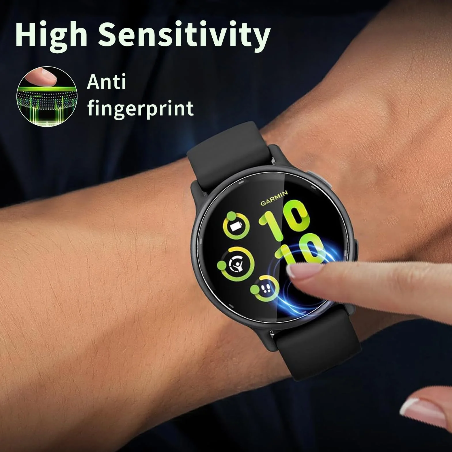Protector Pantalla Compatible con Garmin Vivoactive 5, Película Hidrogel HD TPU Flexible, 8 Piezas