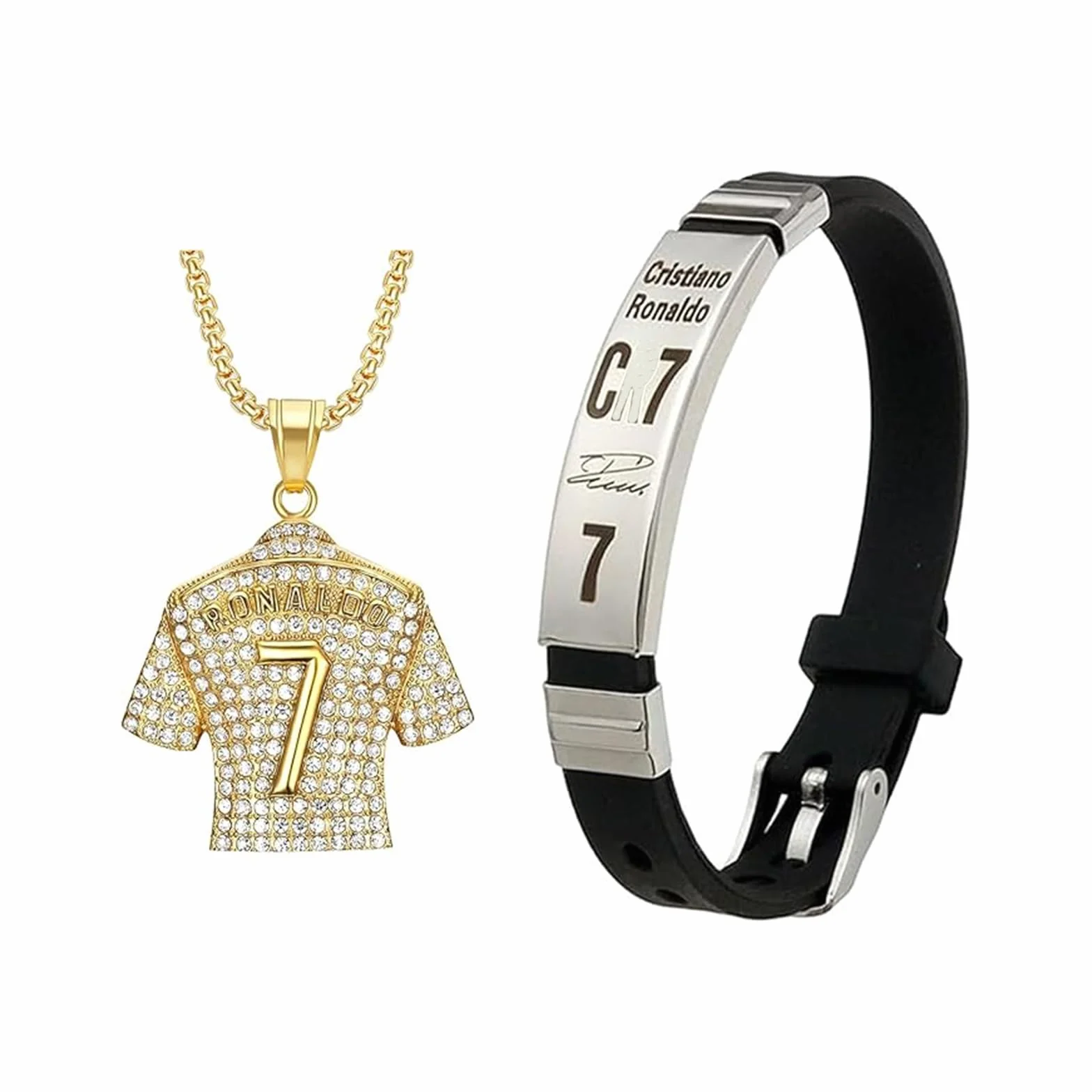 Juego de Cadena con Collar y Pulsera de Fútbol para Niños - Camiseta de Fútbol