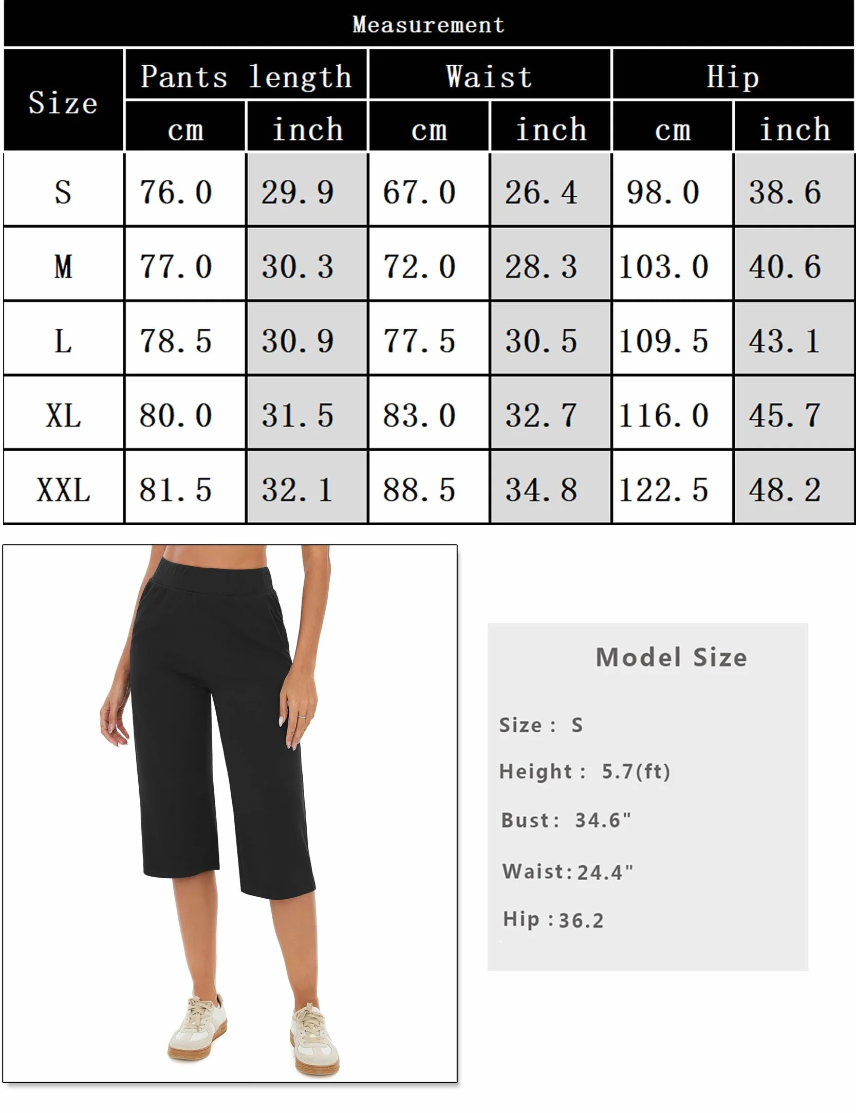 Pantalones Chándal Mujer 3/4 Capri Verano Deportivos con Bolsillos Cintura Alta Elástica Yoga Fitness Correr