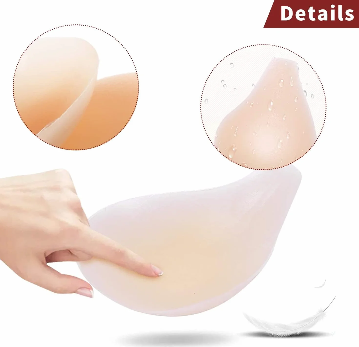 Sujetadores para Mujer, Sujetador Invisible Reutilizable Adhesivo Push Up de Silicona Sin Tirantes para A/B