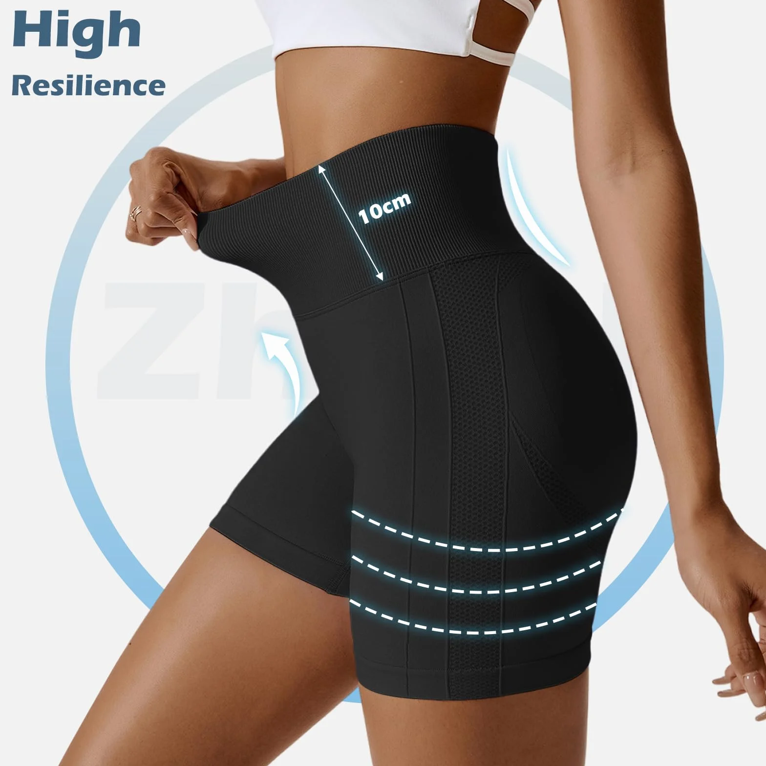 Pantalones Cortos Mujer Elásticas Leggins Push Up Cintura Alta para Gym Fitness
