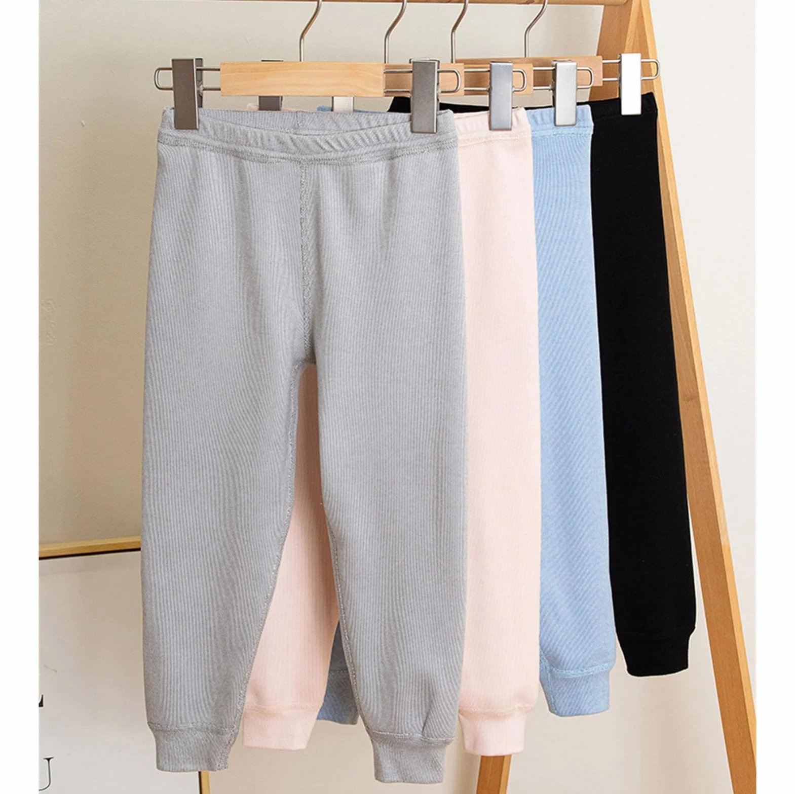 Pantalones térmicos softshell para niños, forrados, cintura elástica, invierno
